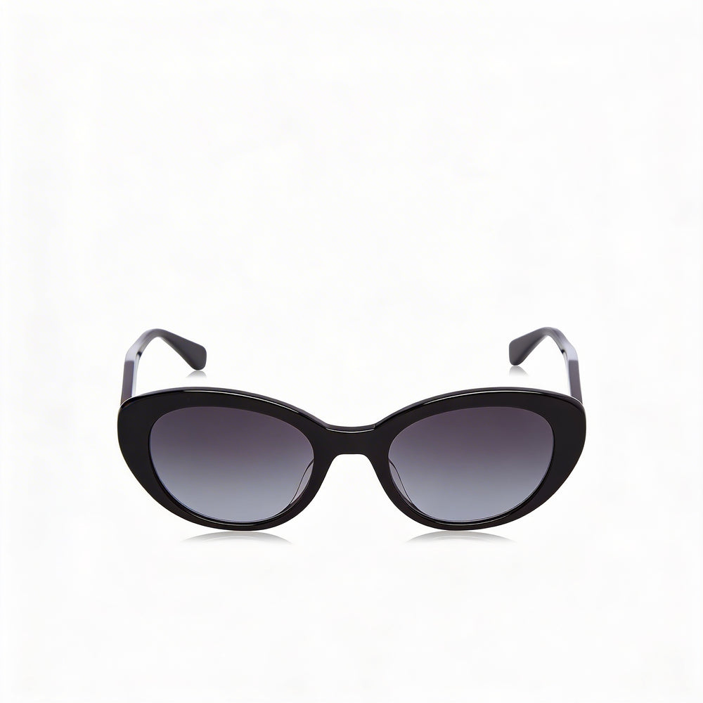 Gafas de sol de protección UV con forma de ojo de gato y cristales en color gris oscuro degradado, para mujer, de acetato ecológico, color negro, marca Kate Spade New York, 51 mm