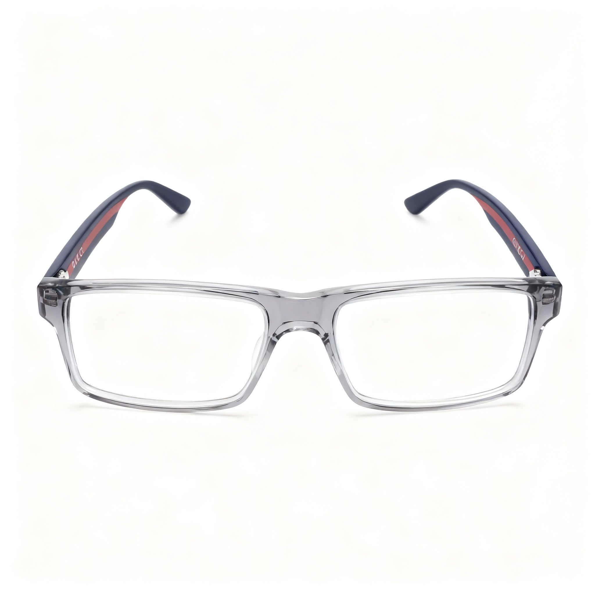 Gucci Web GG0752O Men's Prescription Ready Transparent Grey Blue Acetate Full Rim Eyeglasses 56-16-150