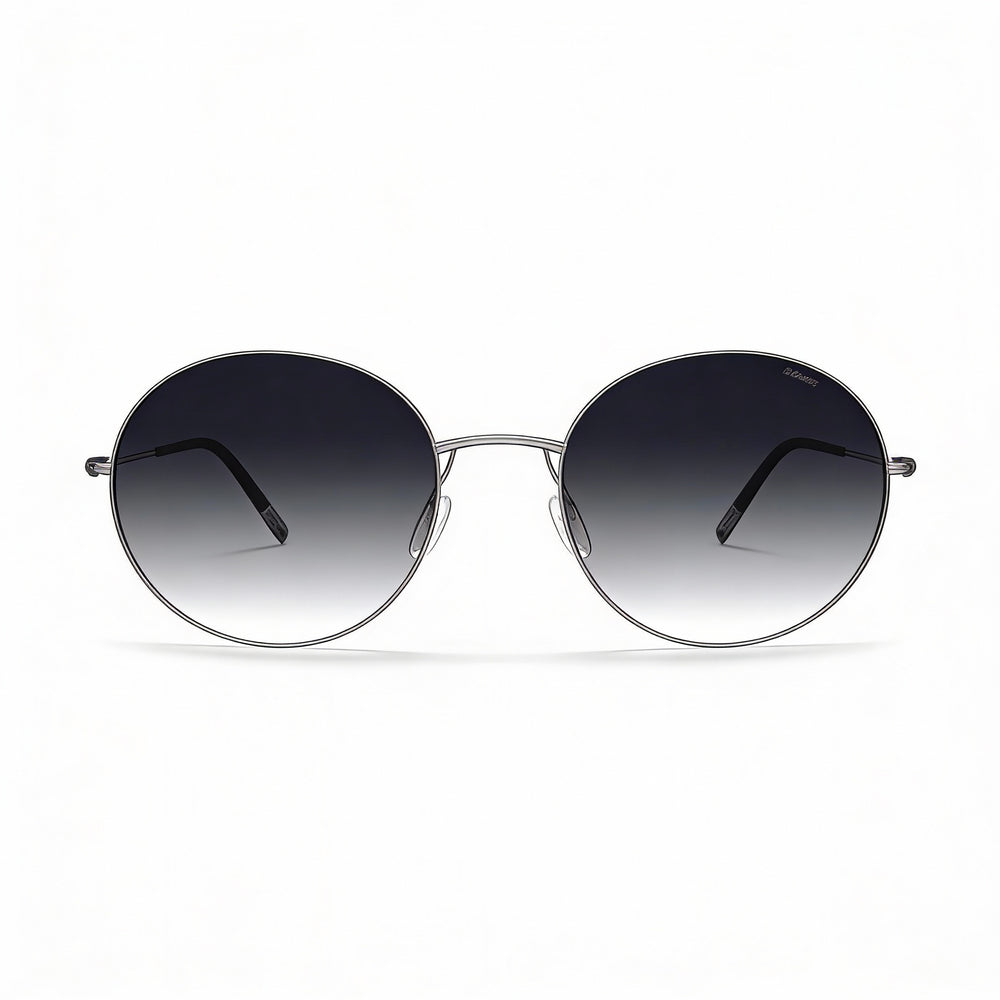 Silhouette Casual Unisex Metal Sunglasses with Classic Grey Gradient Frame and Silver Lenses 52-19-140mm
