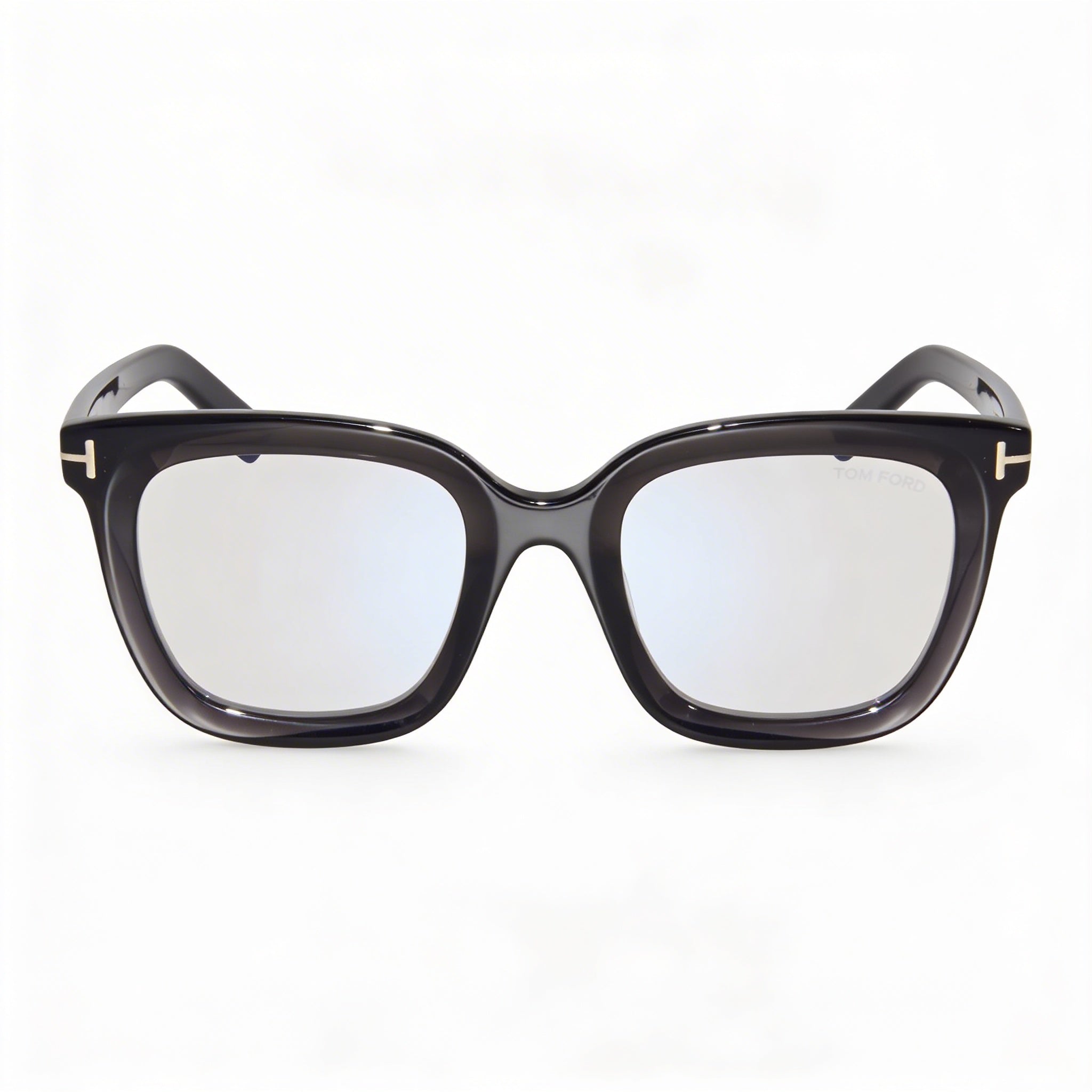 Tom Ford Ft5880-b Unisex Transparent Dark Grey Gold-logo Blue Block Polycarbonate Optical Glasses 51mm, Photo 2