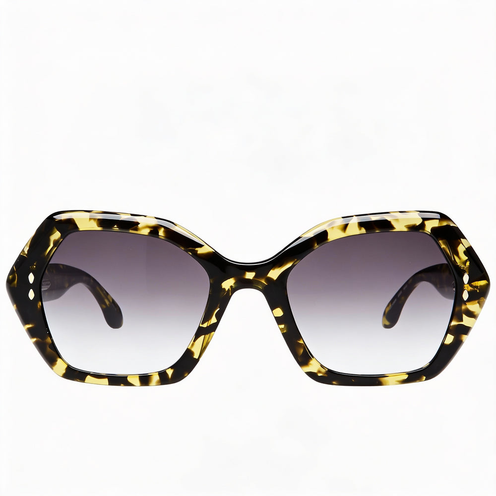 Gafas de sol Isabel Marant Trendy de acetato para mujer, montura de acetato gris habana amarillo, lentes grises, protección UV, 53 mm
