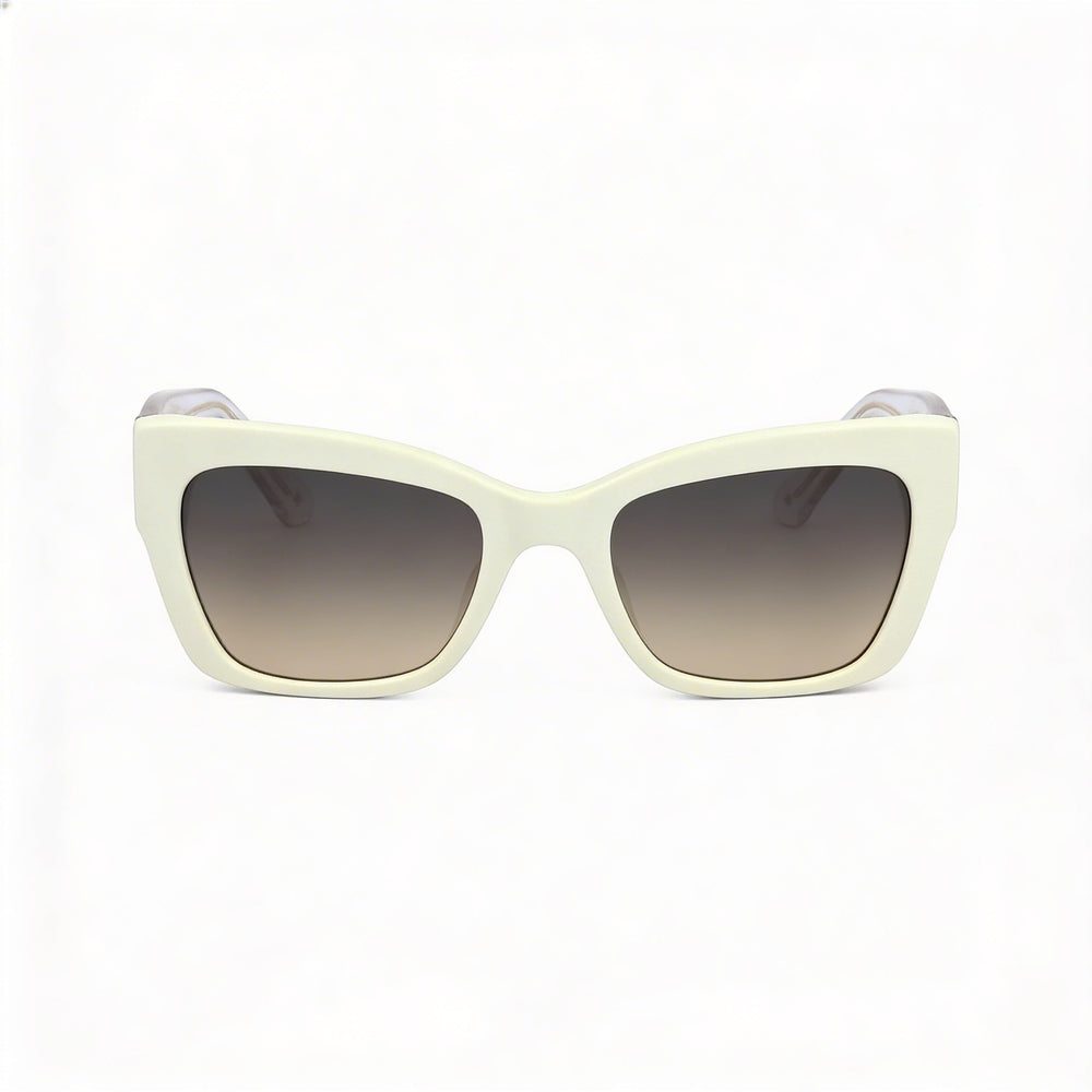 kate spade new york Seasonal Women's Acetate UV Protection Sunglasses, White Brown Frame, Brown Ochre Lenses 53mm
