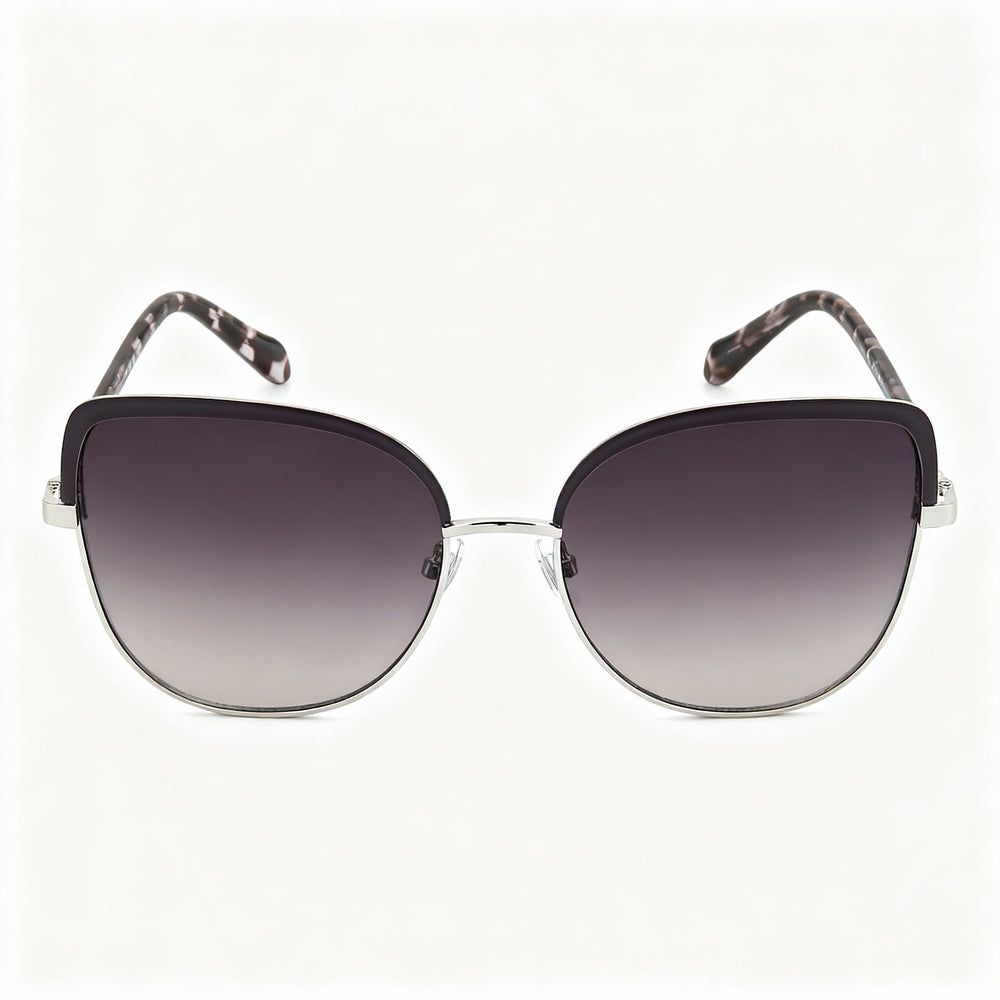 Fossil Women's Fos 3126/G/S Cat Eye Stainless Steel Sunglasses, Mauve Burgundy Shaded, Pink Doubleshade Lens, 56mm