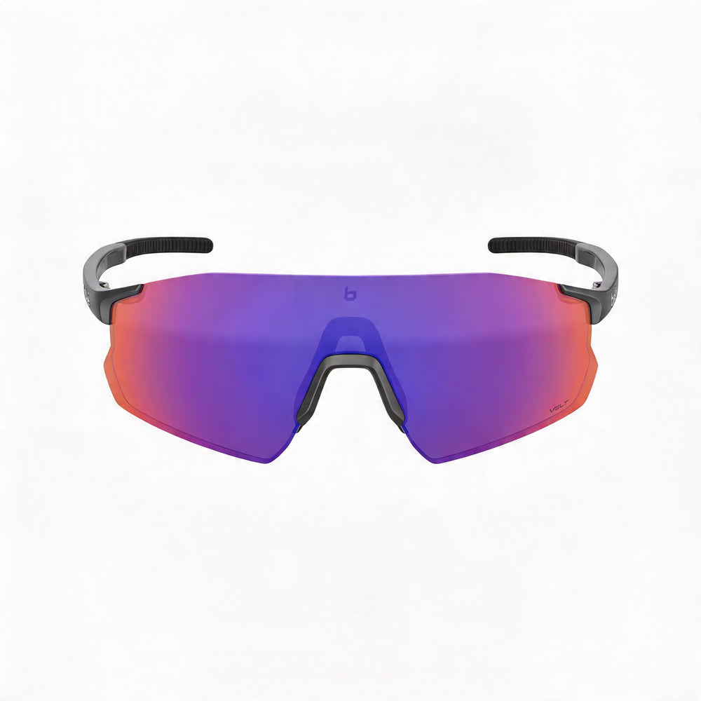 BOLLE SINGLASSES Unisex-adult Lightweight Non-Slip High Contrast Polycarbonate Sunglasses Volt Ultraviolet Mirror Matte Titanium Grey 52mm