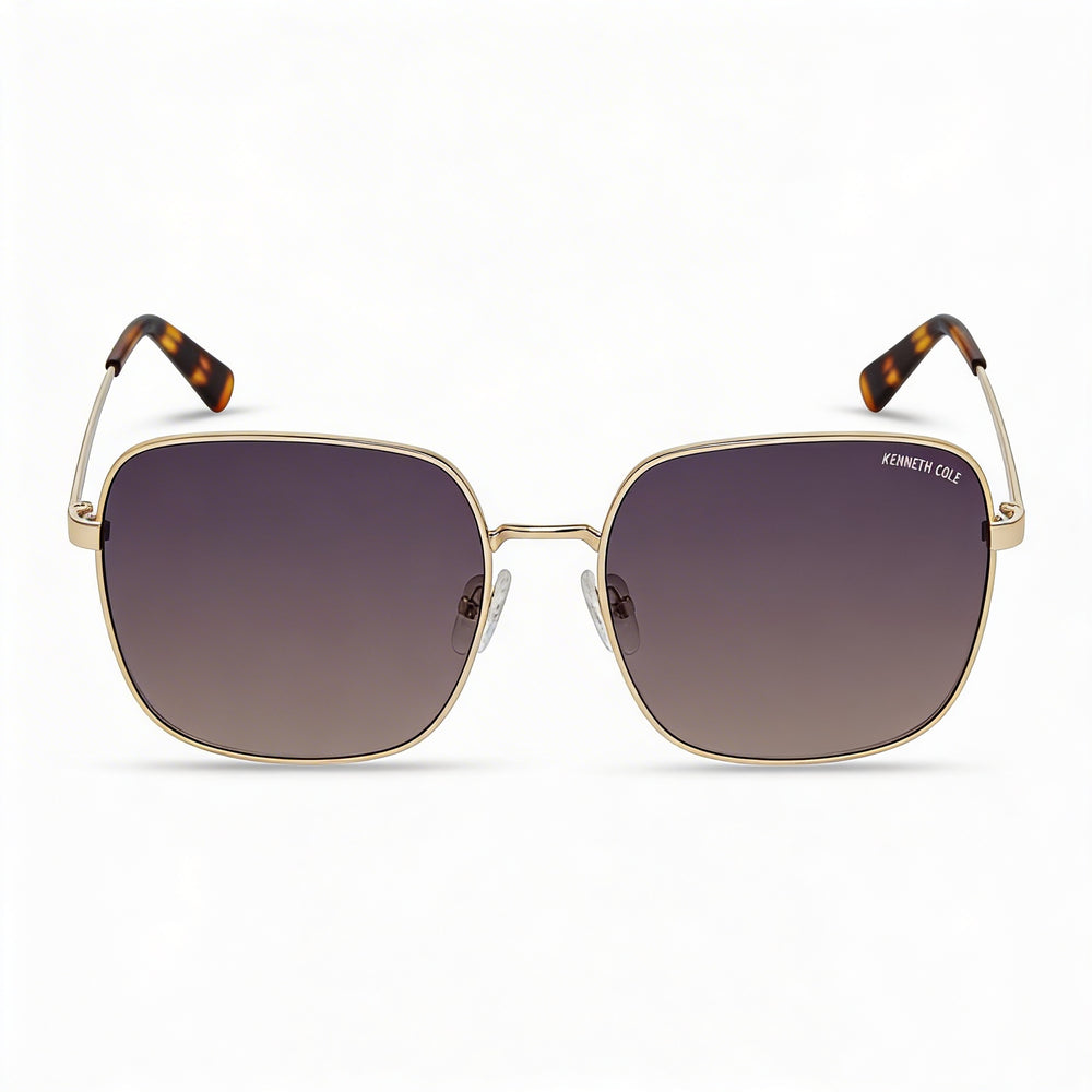 Kenneth Cole Kc6032w Women's Metal Sunglasses, Gold Gradient Blue Frame, Gradient Blue Lenses, UV Protected, 60mm