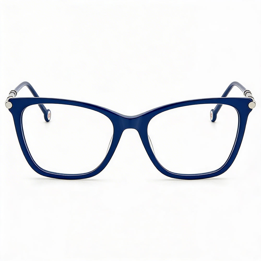 Gafas de sol polarizadas de acetato azul con forma de ojo de gato y lentes de policarbonato transparente Carolina Herrera CH 0028 para mujer 53-18-145
