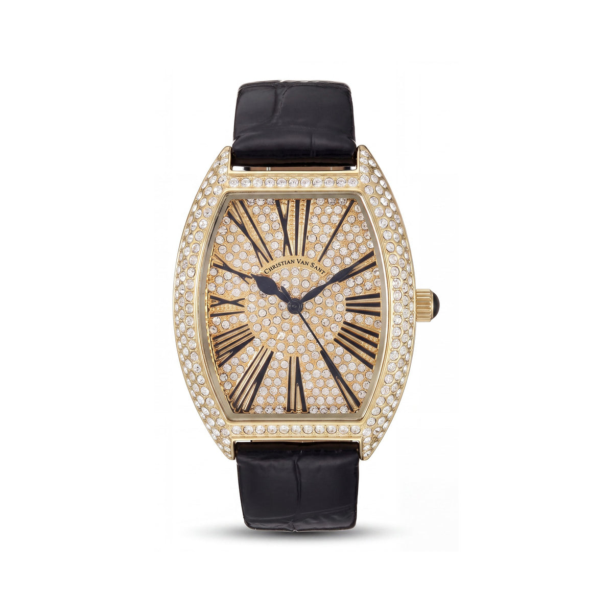 Reloj de cuarzo Christian Van Sant para mujer de oro con esfera y bisel de cristal, mineral resistente a los arañazos, Photo 1