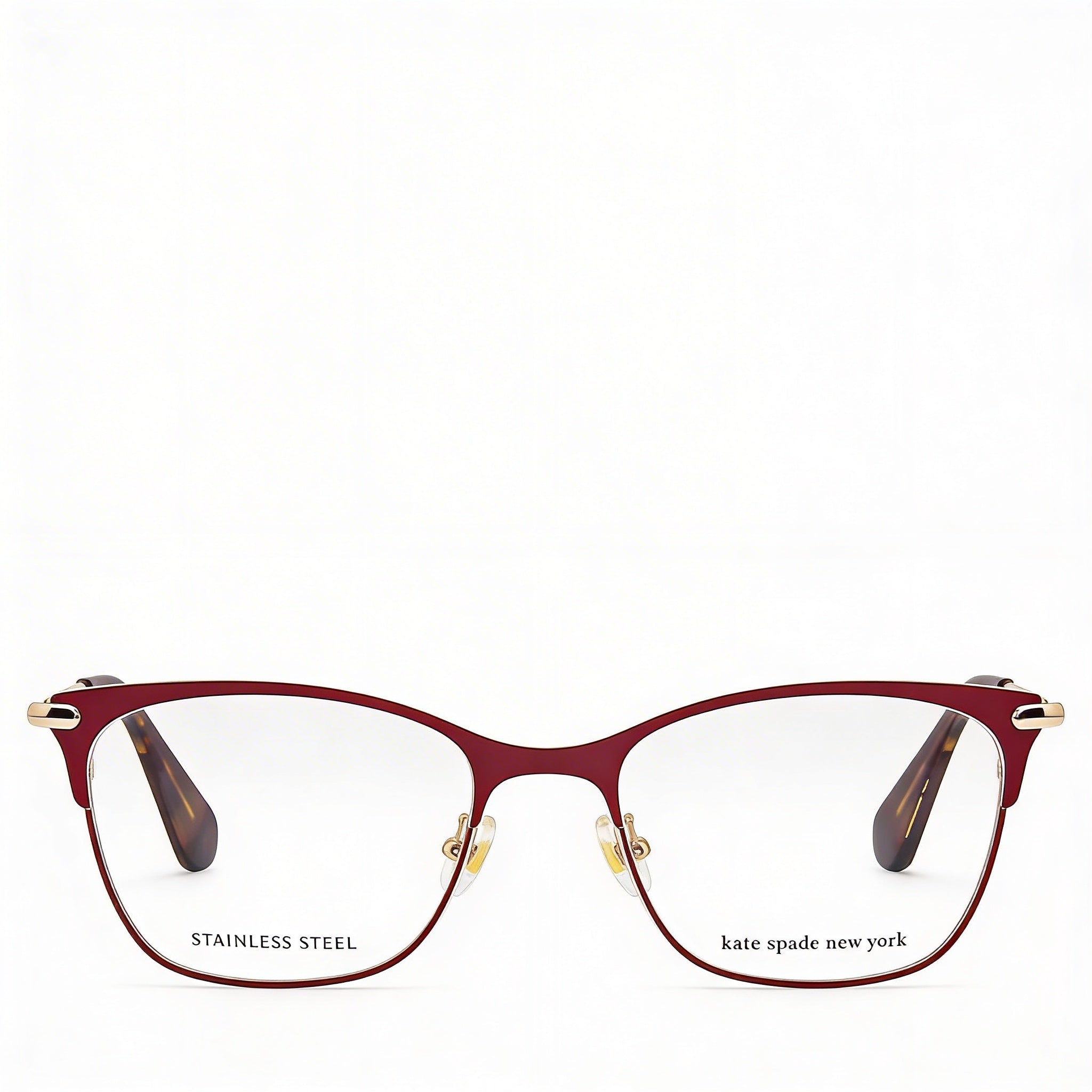 Kate Spade New York Women's Burgundy Metal Rectangular Eyeglasses with Polycarbonate Lenses 50-17-140mm, Photo 2