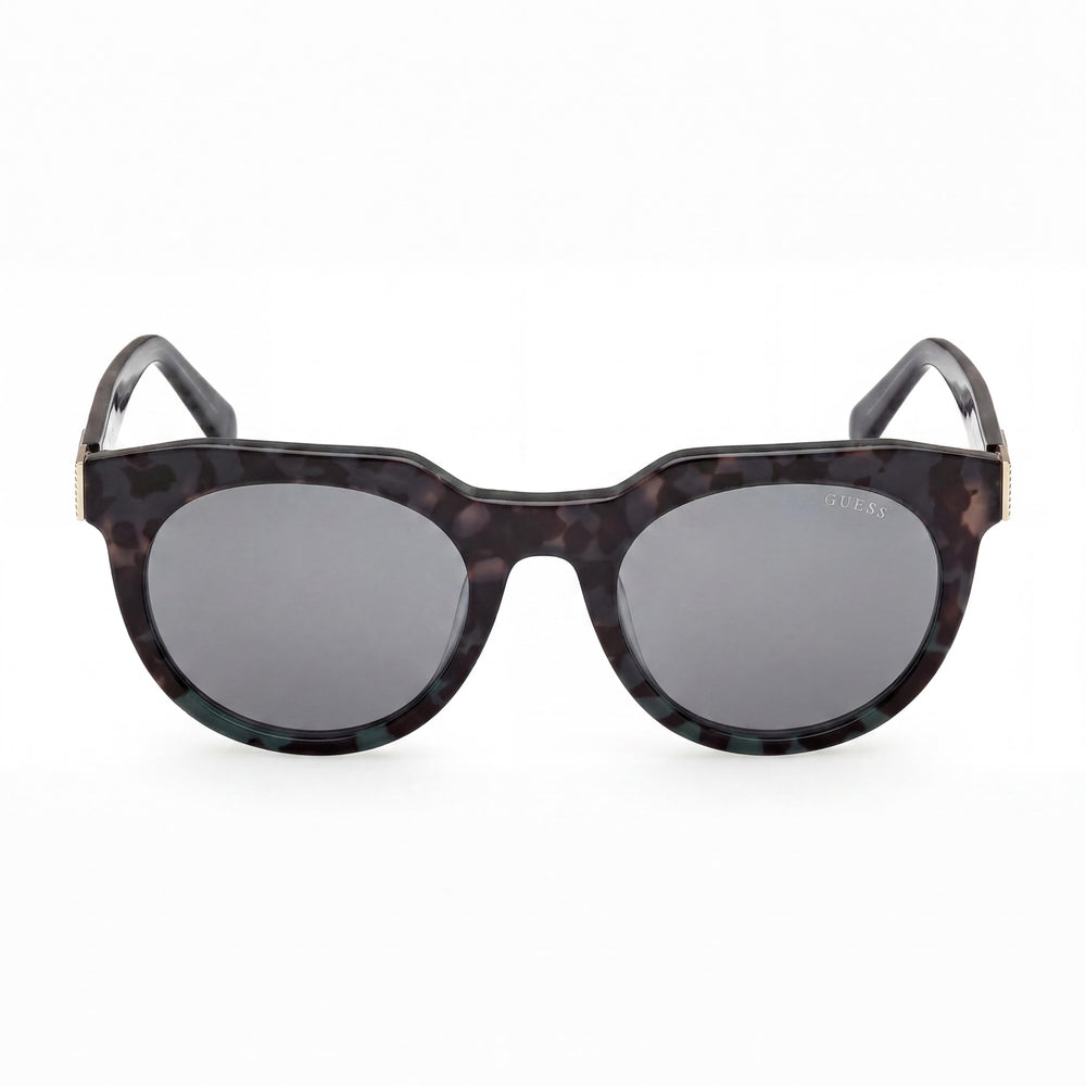 GUESS Gafas de sol casuales unisex con protección UV de acetato, montura verde oscuro havana, lentes havana 49-21-145