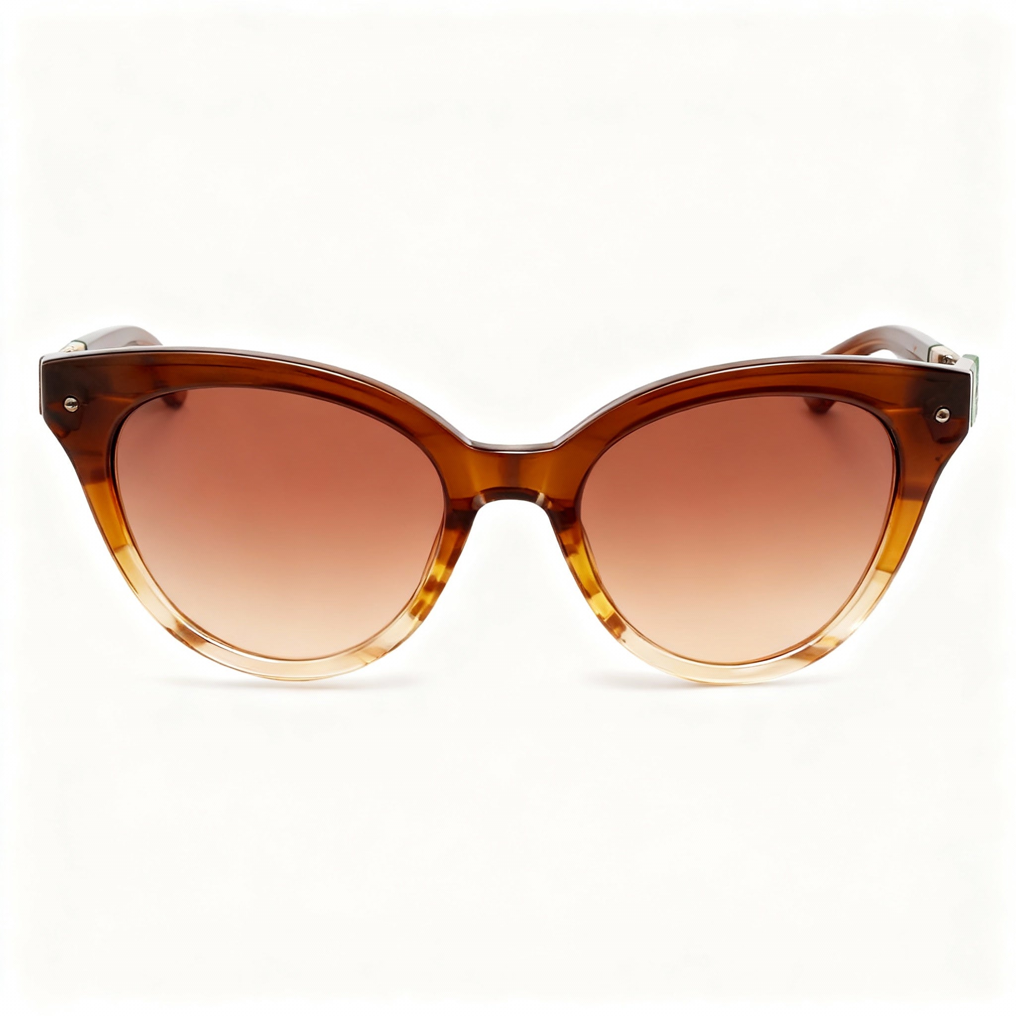 Longchamp LO697S Women's Casual Acetate Frame Polycarbonate Lens Striped Honey Non-Polarized Sunglasses 53mm