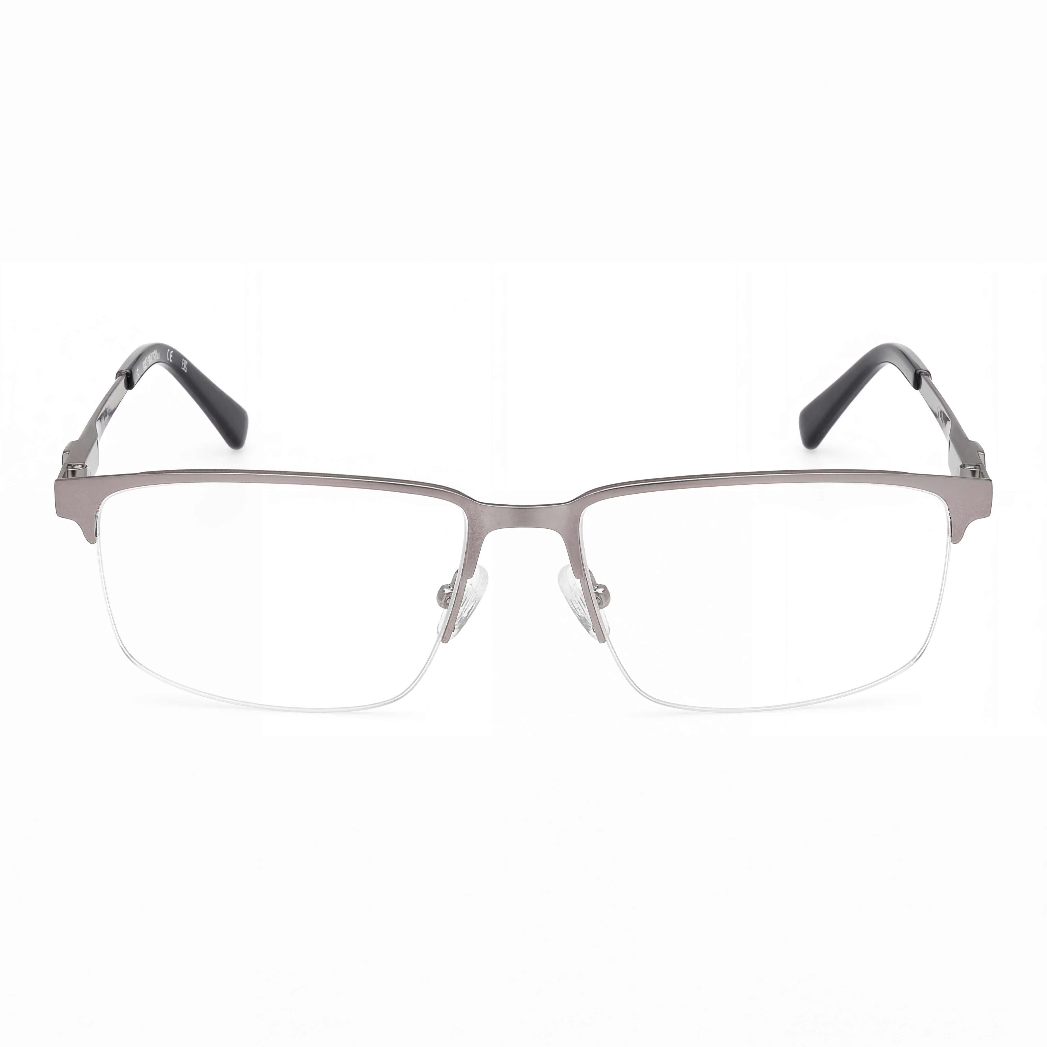 Harley-Davidson Classic Unisex Semirimless Metal Eyeglasses Matte Antiqued Light Nickeltin Multicolor 57-16-145, Photo 2