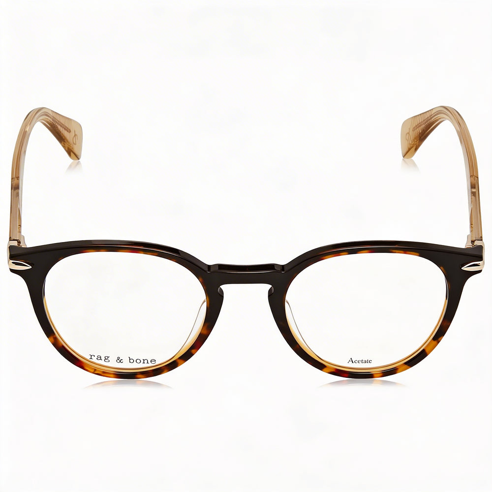 Gafas de sol modernas para mujer Rag & Bone con montura de acetato Havana sombreado negro, lentes de policarbonato degradado, 48 mm