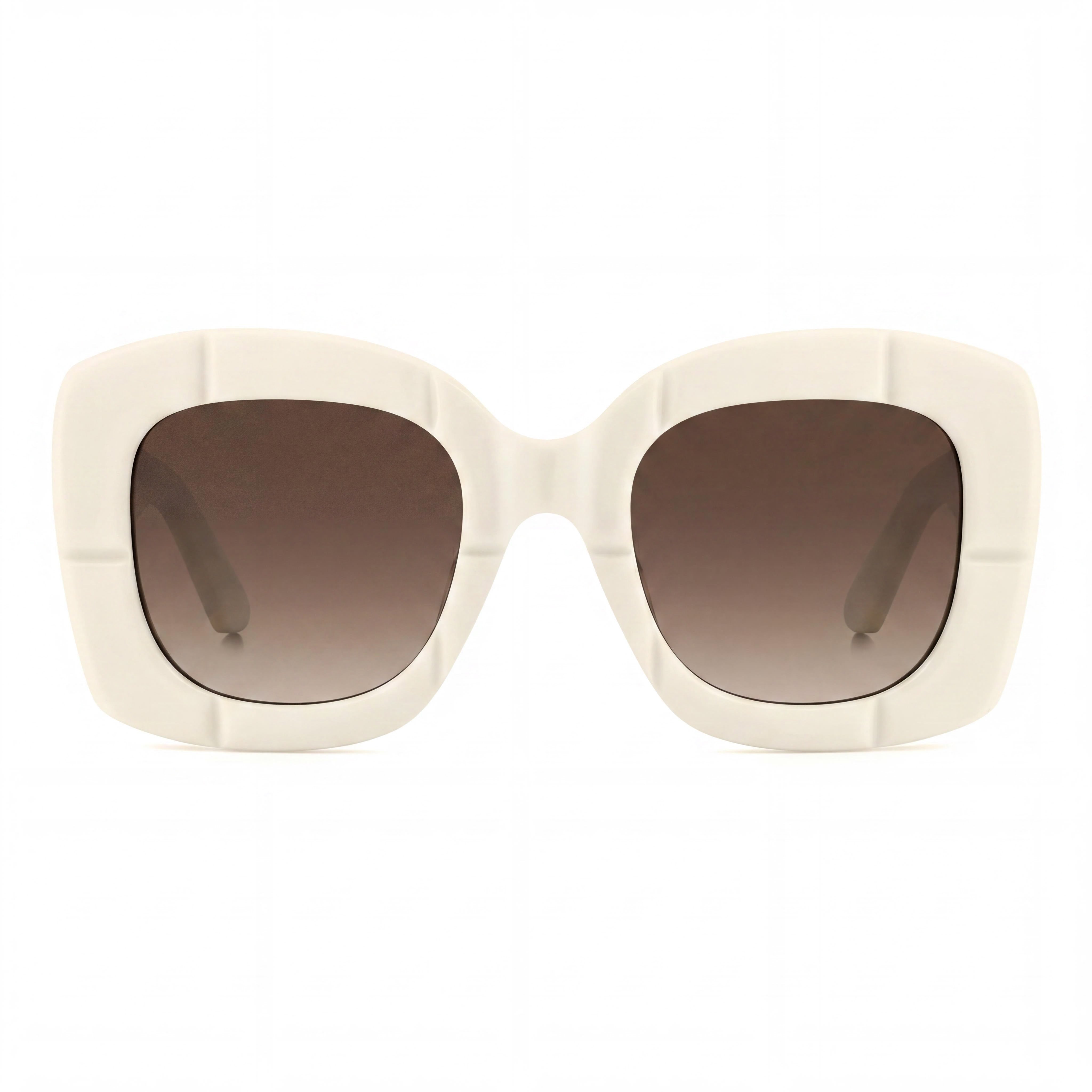 kate spade new york Gafas de sol casuales para mujer, montura de acetato blanco roto con lentes marrones sombreadas, ancho de lente 50 mm, Photo 2
