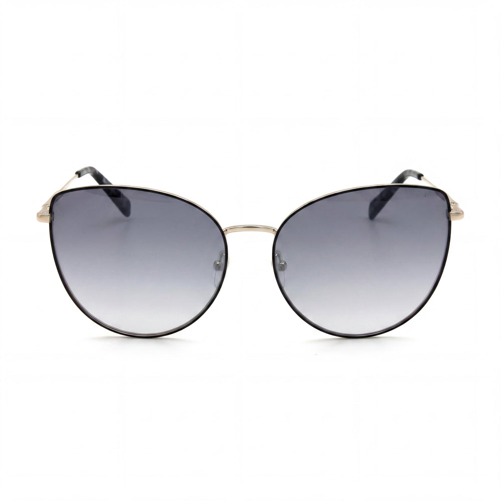 Longchamp LO158S Gafas de sol de mujer estilo casual con montura de metal dorado y negro, y lentes amarillas, 60 mm de ancho de lente