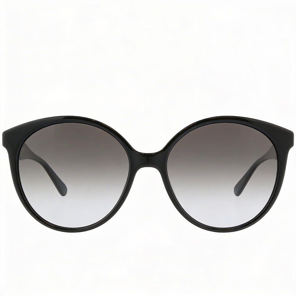 Ferragamo Sf1071s 001 Women's Black Plastic Round Grey Gradient UV Protection Sunglasses 58mm