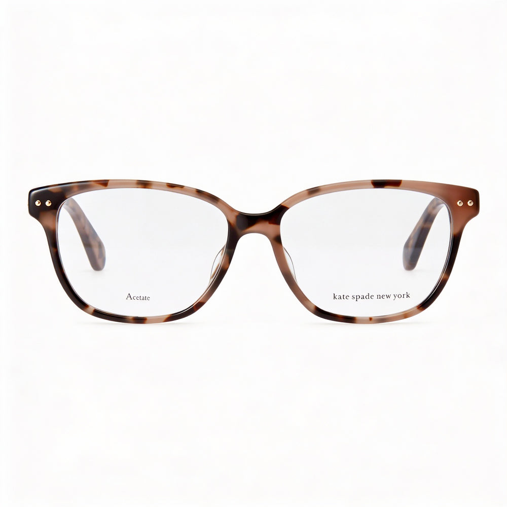 kate spade new york AURELIA / F Women's Rectangular Squared Dark Havana Plastic Frame Eyeglasses 53mm