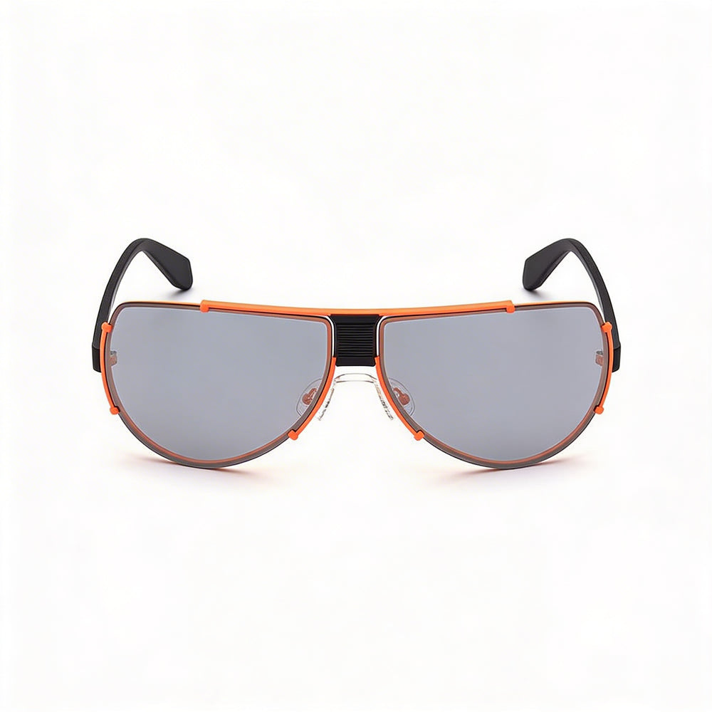 Adidas Contemporaneo Men's Metal Black Orange Frame Silver Smoke Mirrored Lens UV Protection 71mm