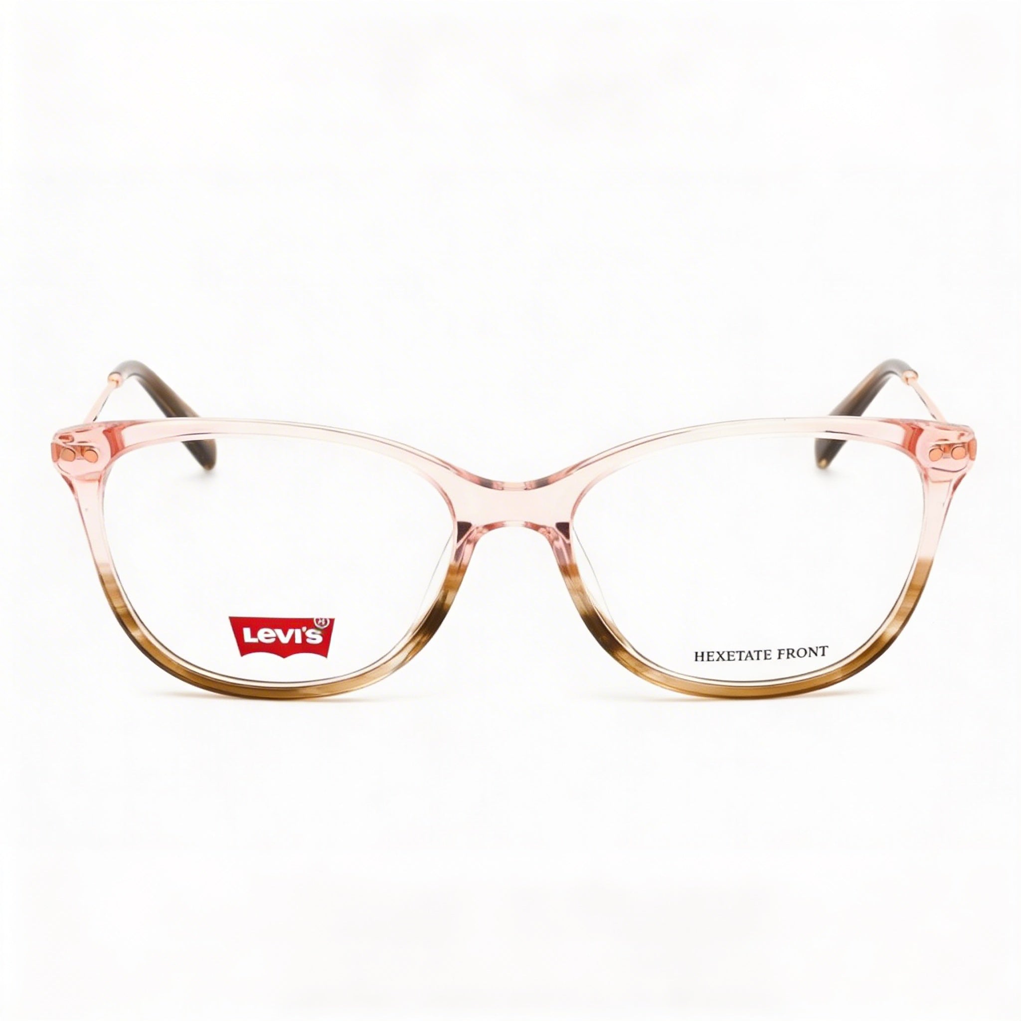 Levi's Men's ECO PMMA Eyeglasses Pink Horn, Lens Width 51mm, Bridge 16mm, Temple Length 140mm, Photo 2