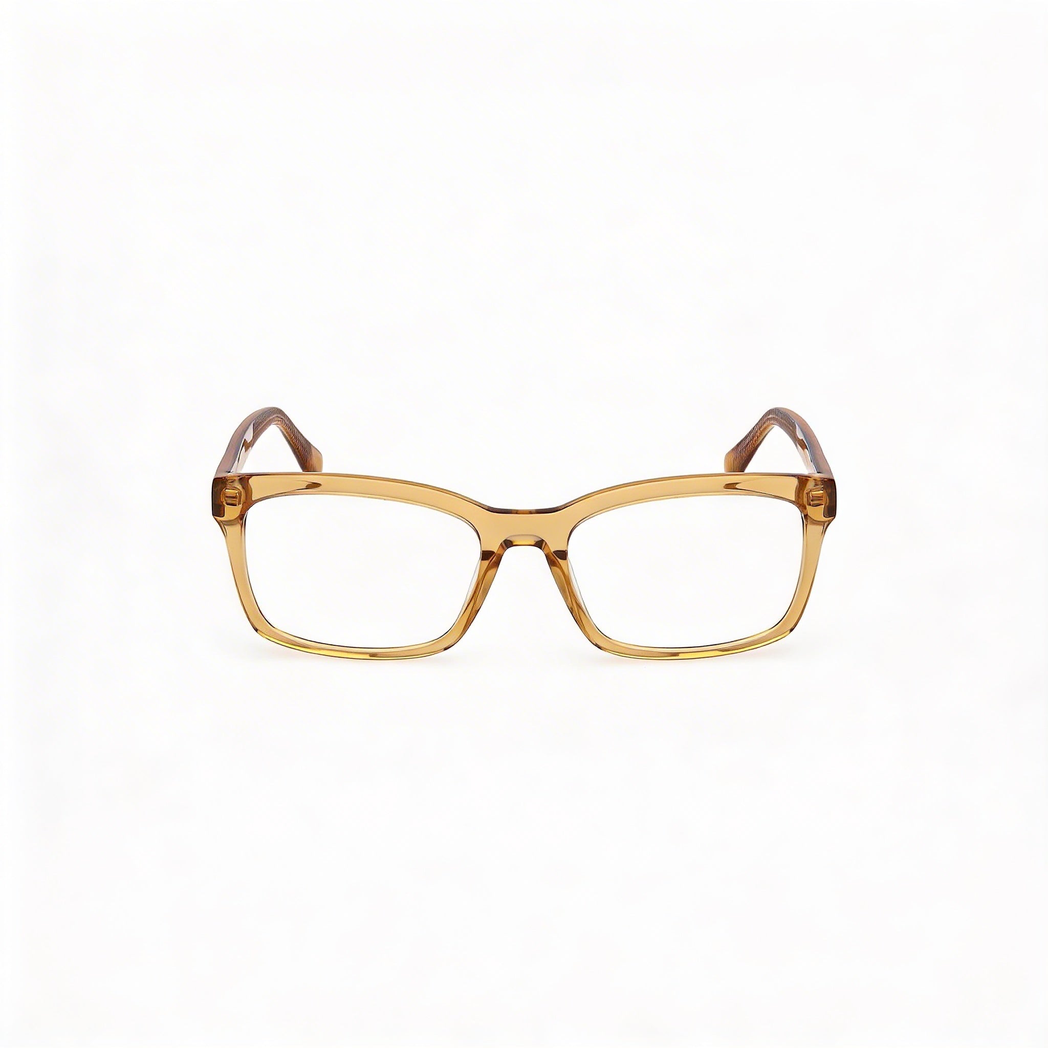 Gafas GUESS Gu50252 para hombre con montura de plástico amarillo oscuro brillante y lentes transparentes, 55 mm, Photo 2