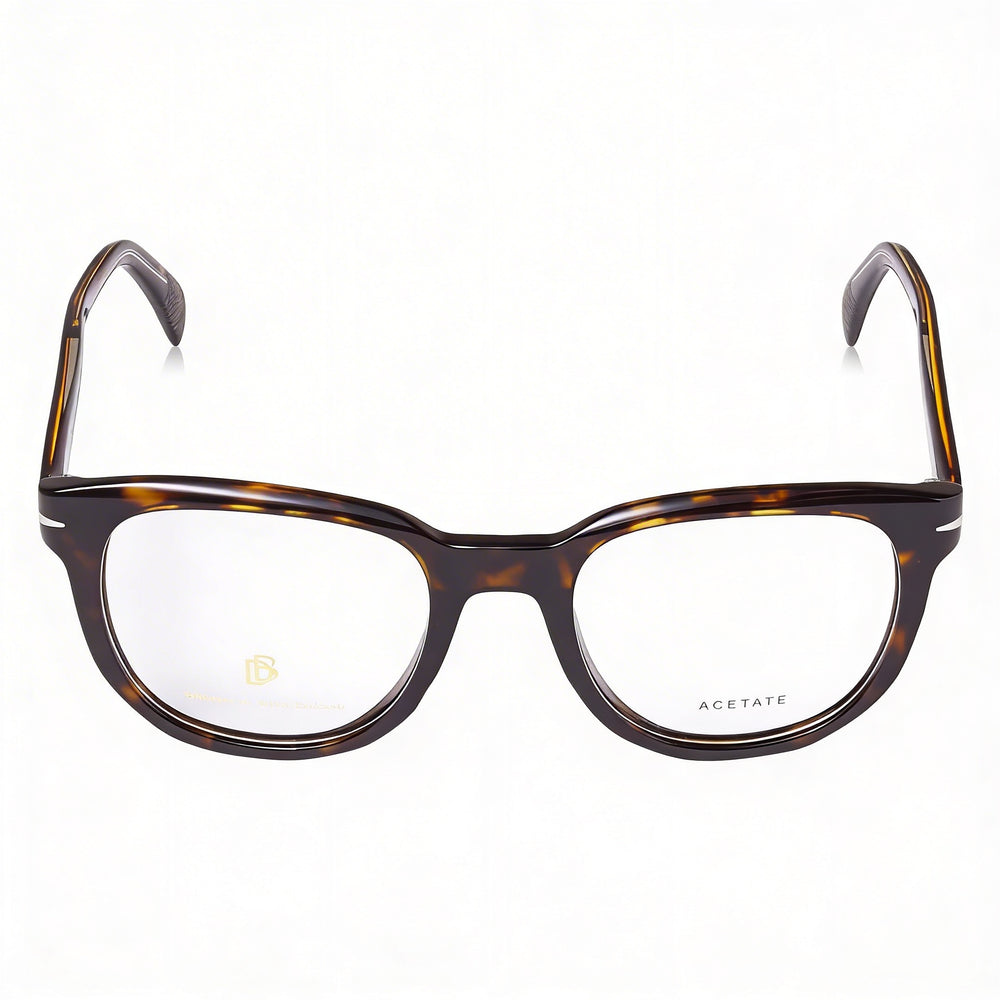 Gafas unisex David Beckham Db 7097 con montura de acetato color carey oscuro y lentes de policarbonato color habana de 50 mm de ancho.