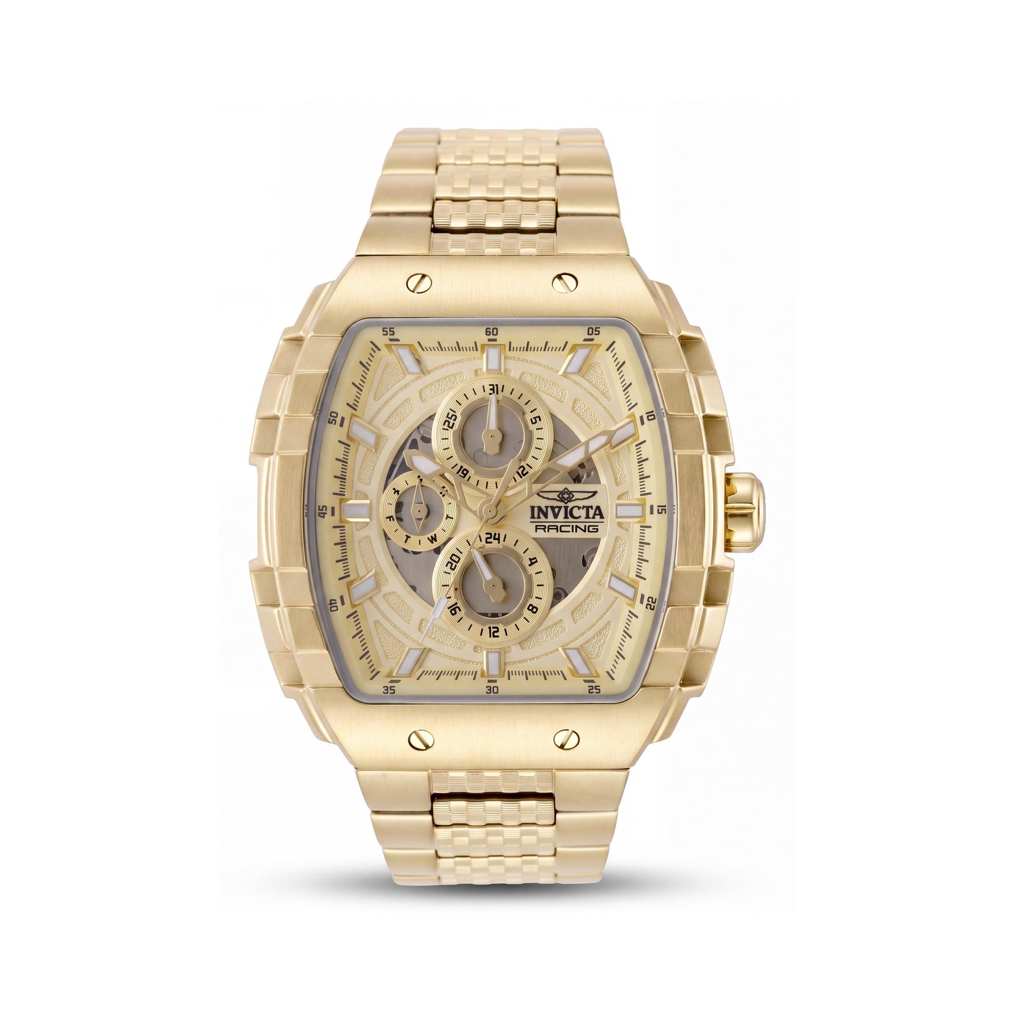 Invicta S1 Rally 50237 Reloj Unisex Cronógrafo de Cuarzo de Acero Inoxidable Dorado de 47 mm Resistente al Agua con Brazalete, Photo 1