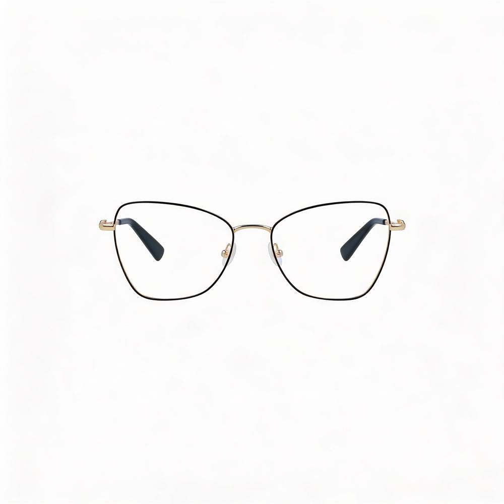 Longchamp LO2157 Men's Casual Full-Rim Metal Eyeglasses with Gold Black Frame and Polycarbonate Lenses, 52mm