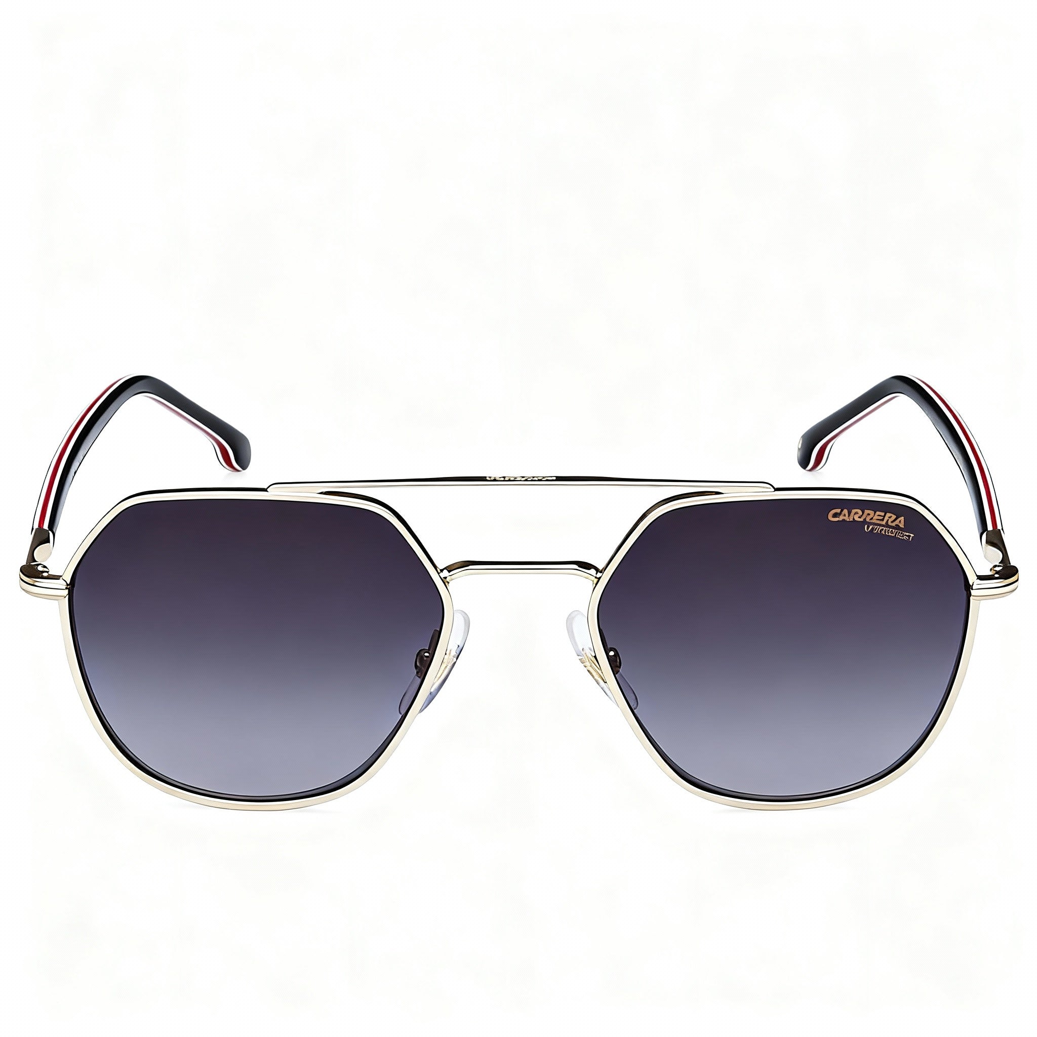 Carrera 303/s Unisex Modern Stainless Steel Non-Polarized Sunglasses, Gold Striped Black, 53mm