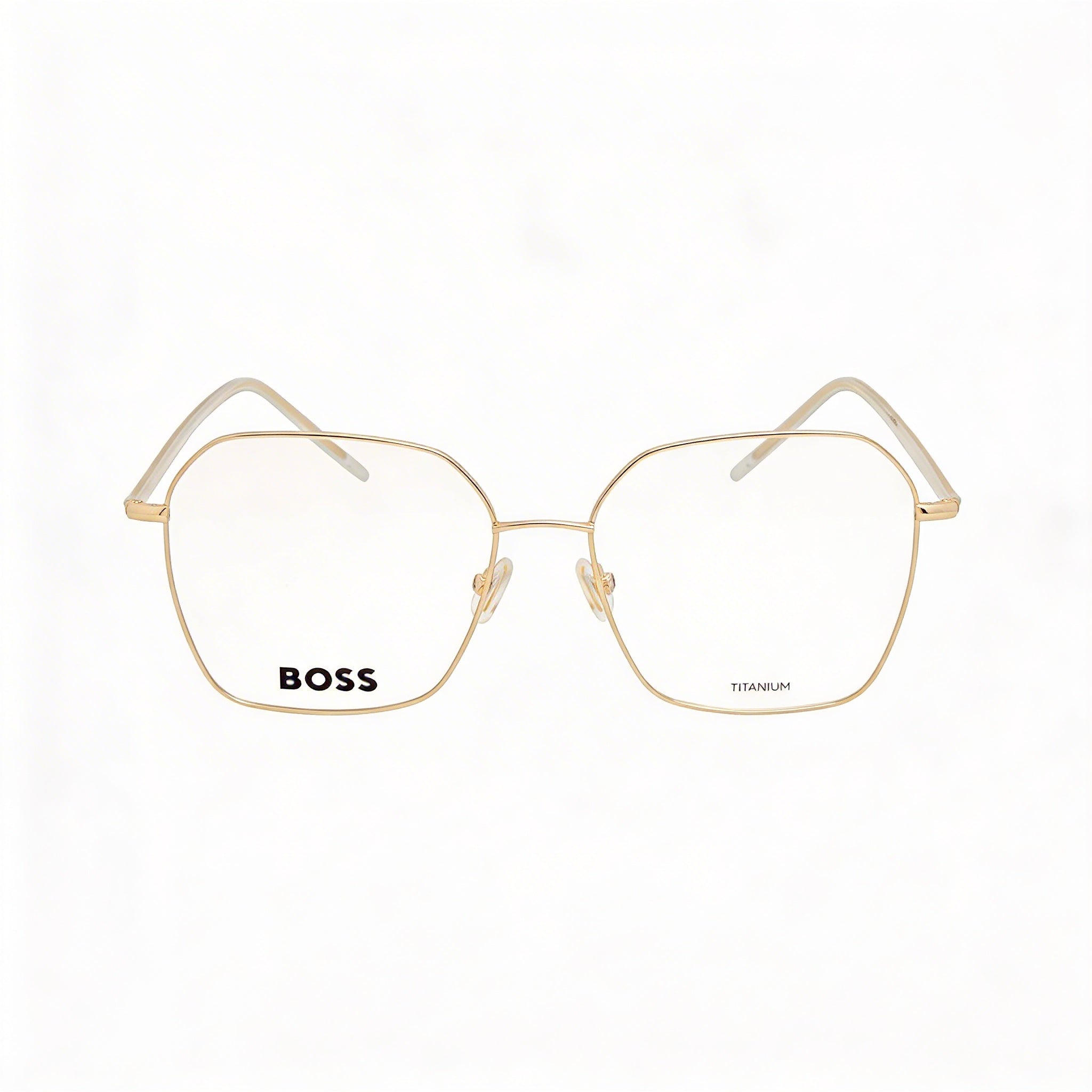 Gafas unisex Hugo Boss 1398 de titanio con montura completa en oro rosa y lentes en oro rosa de 54 mm, Photo 2