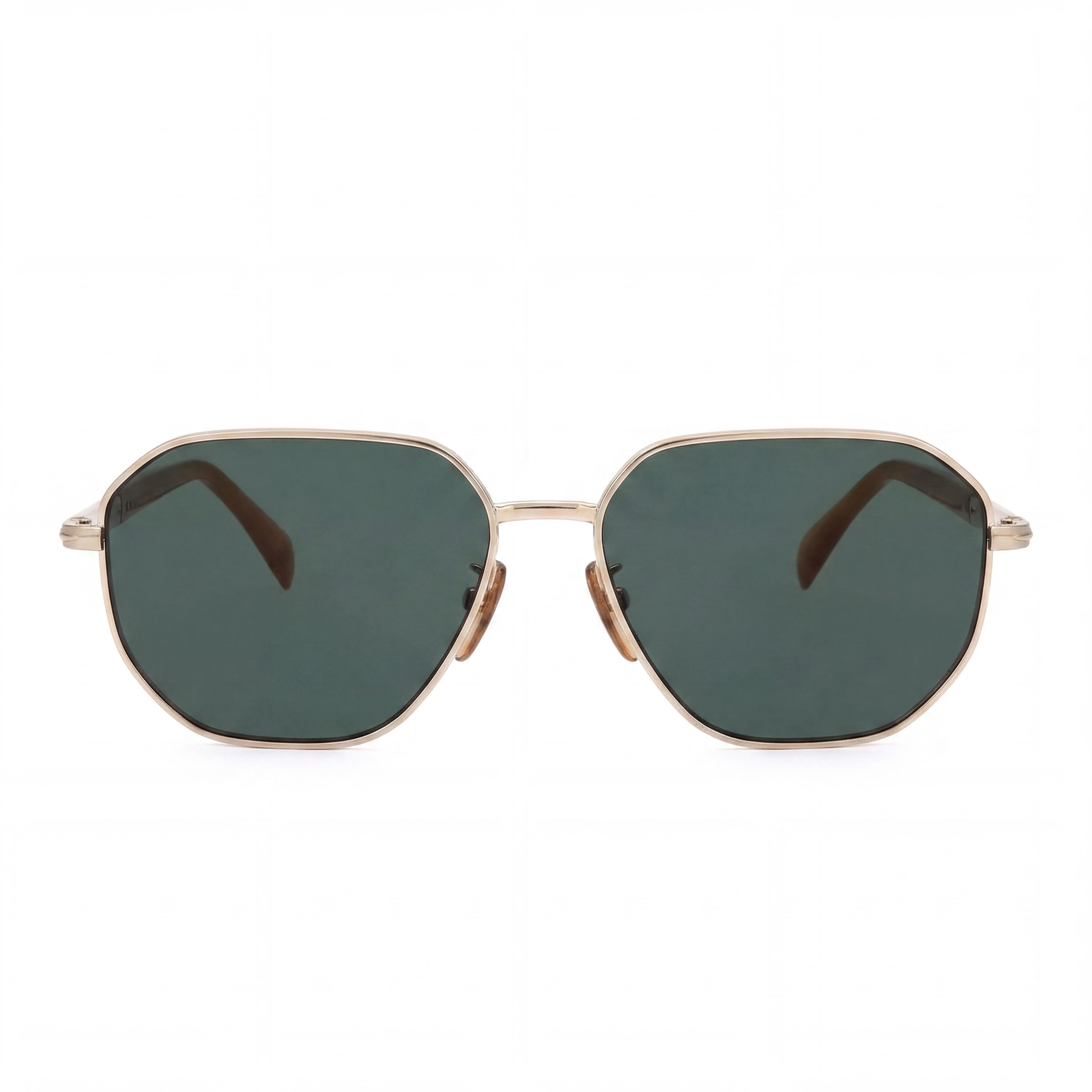 Beckham Modern Men's Metal Frame Sunglasses, Gold Horn Color, Polycarbonate Lenses, 60mm Lens Width, Photo 2