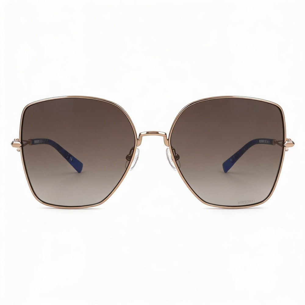 Gafas de sol Missoni Modern para mujer, con montura de acero inoxidable, color dorado y cobre, protección UV, 59 mm