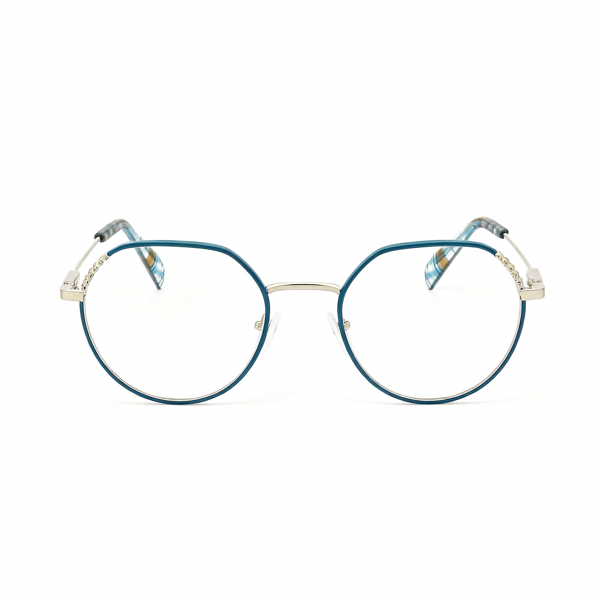 TOUS Geometric Women's Shiny Light Gold Stainless Steel Optical Frame, Size 50-20-135