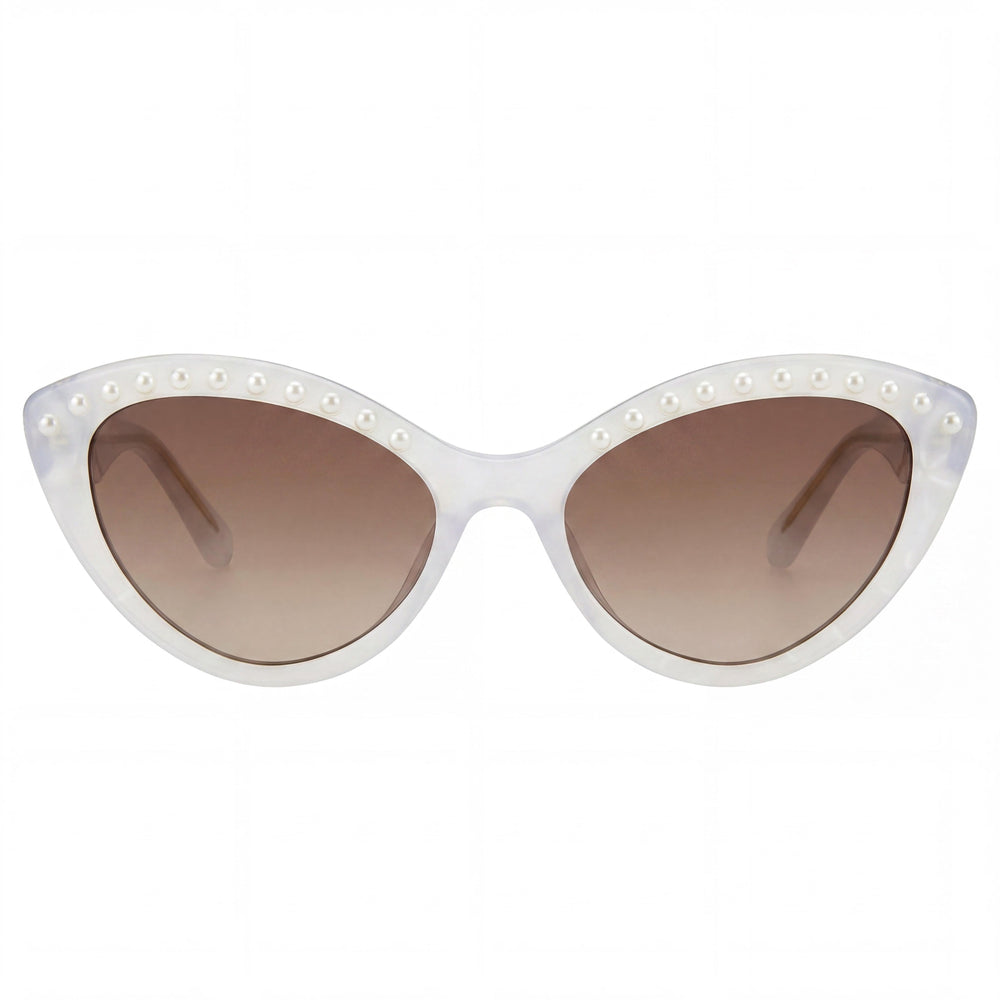 Gafas de sol Kate Spade New York JUNI/G/S PEARL para mujer, montura de acetato marrón blanco, protección UV, 55 mm