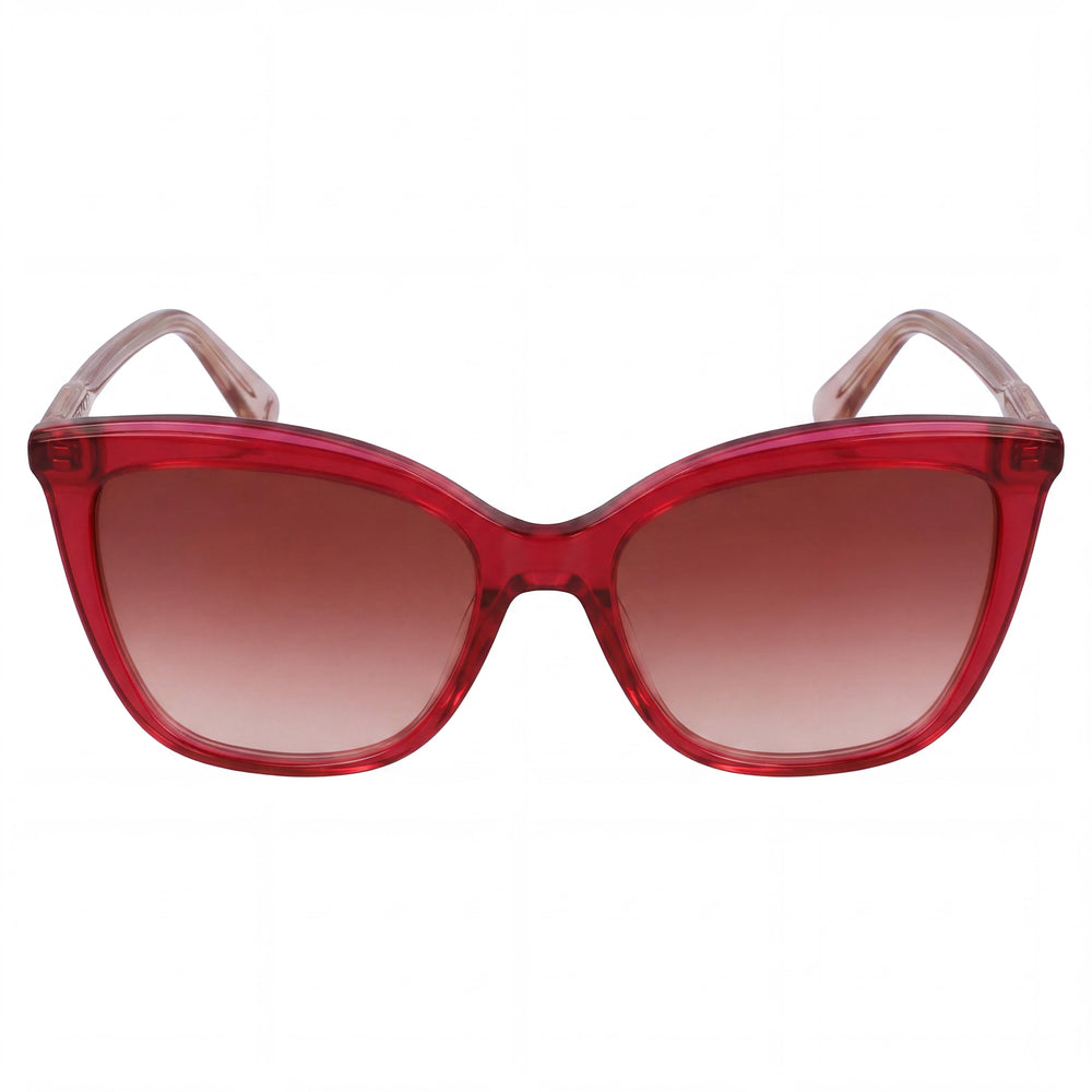 Gafas de sol Longchamp modernas para mujer, montura de propionato fucsia rosa, lentes de policarbonato, protección UV, 55 mm
