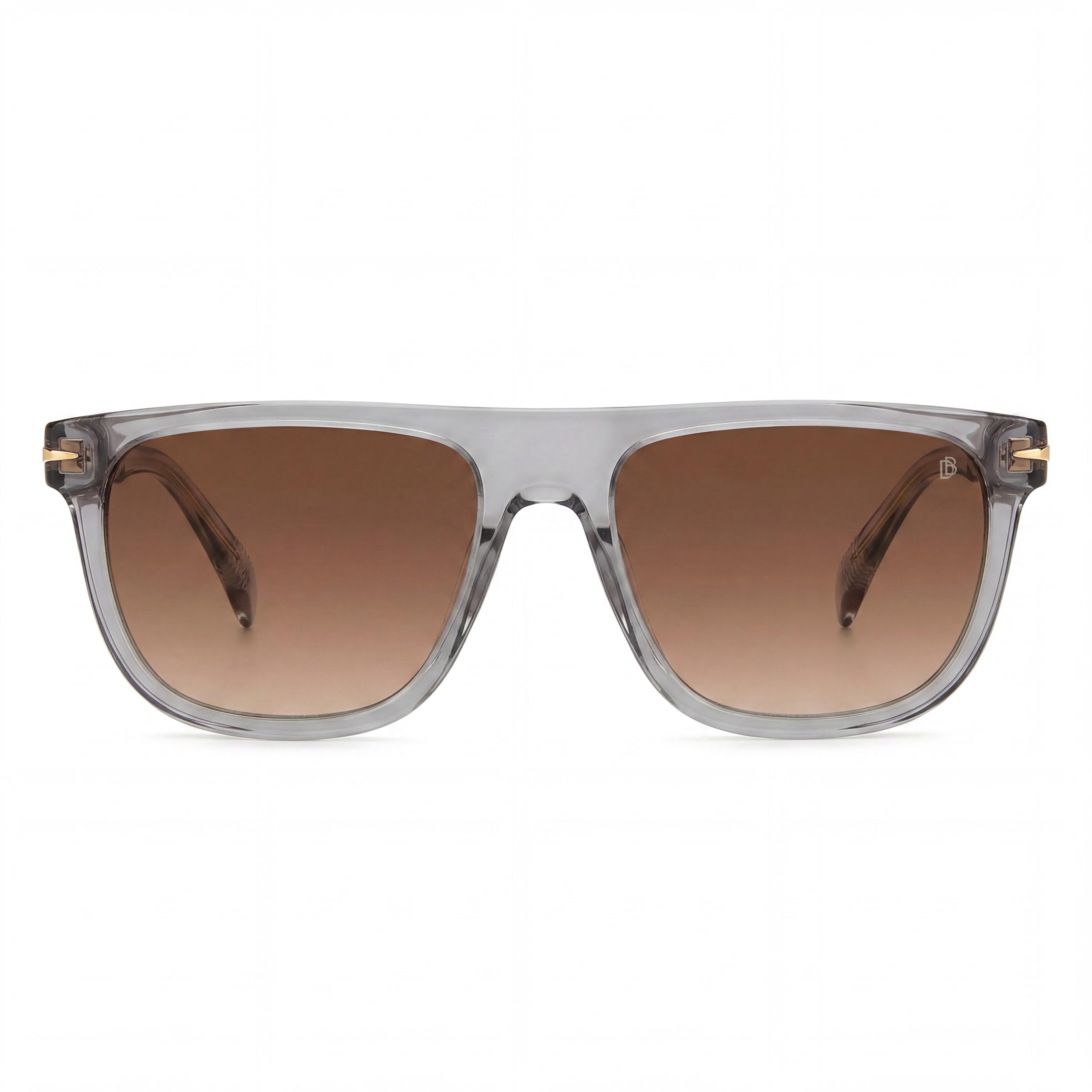 David Beckham Db 7111/S Women's Grey Acetate Square Brown Shaded Non-Polarized UV 400 Sunglasses 56mm, Photo 2