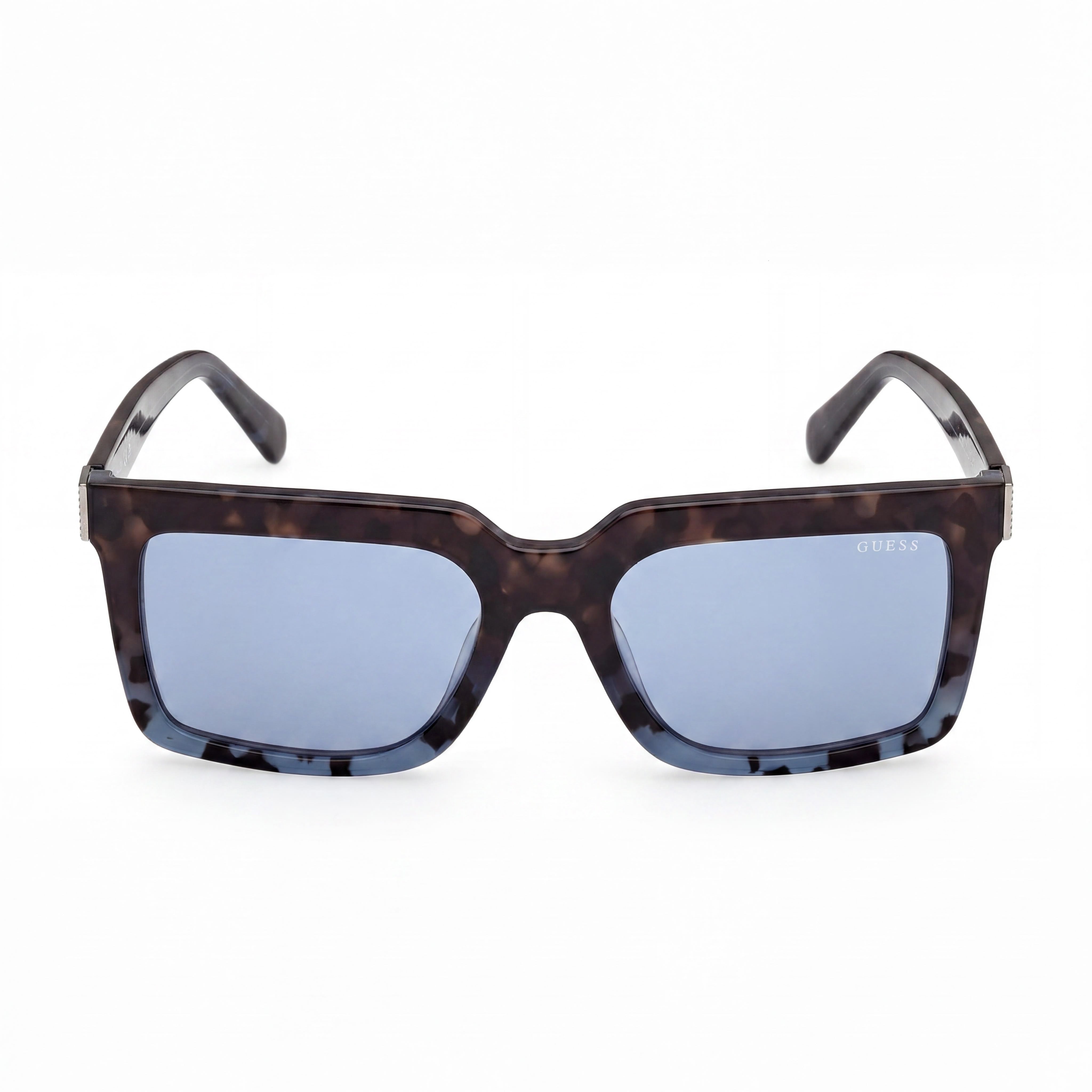 GUESS Gu00213 Havana Azul Gafas Unisex con Montura de Plástico, Lentes de Policarbonato Azules No Polarizadas y Protección UV 55mm, Photo 2
