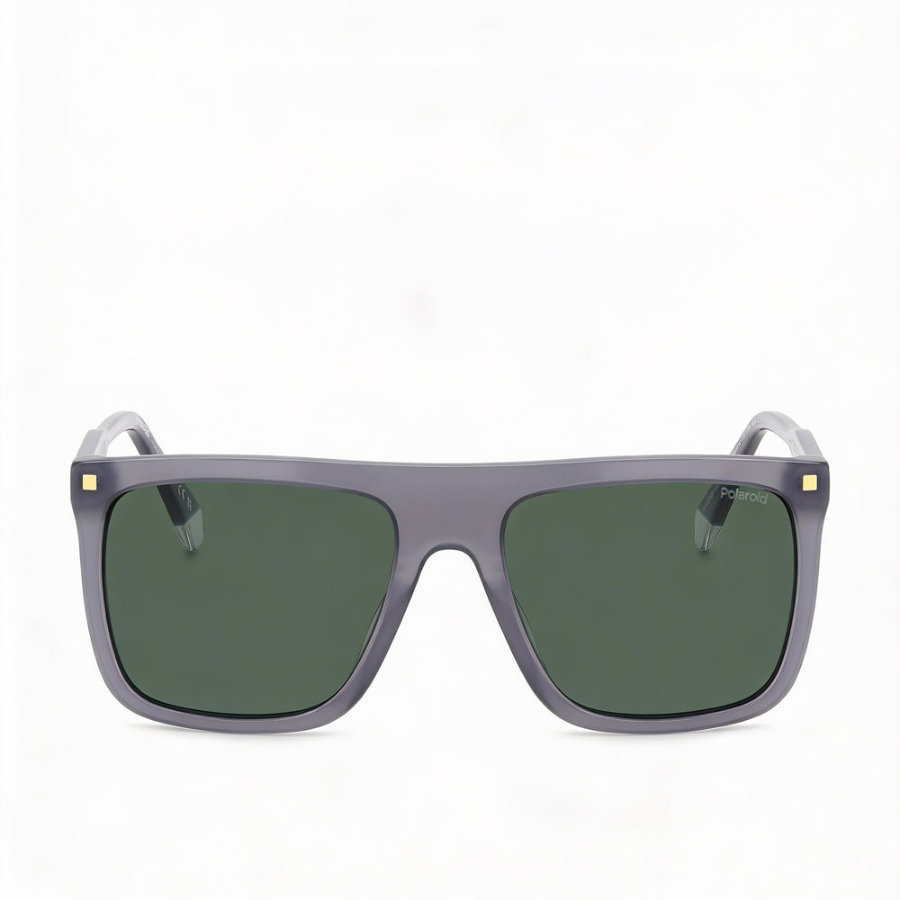Polaroid Casual Unisex Acetate Polarized 100% UV Sunglasses Grey Frame Green Lenses 56mm