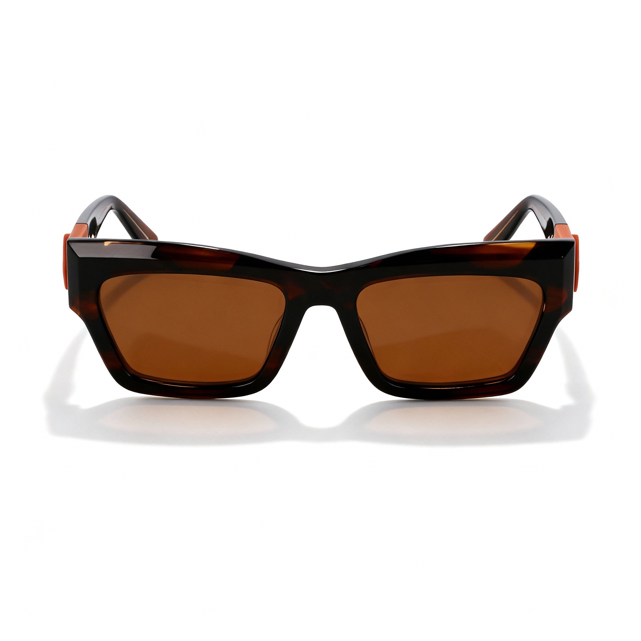 Longchamp LO763S Modern Men's Modified Rectangle Sunglasses, Striped Brown Frame & Lens, 53-18-140