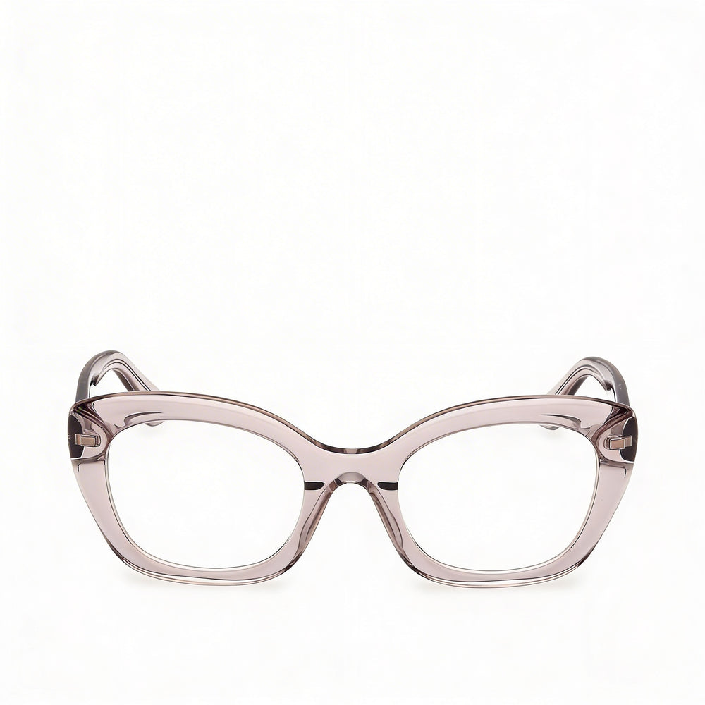 Gafas de mujer Guess Gu50225 de plástico gris brillante con lentes transparentes que no son de policarbonato, ancho de mica de 51 mm
