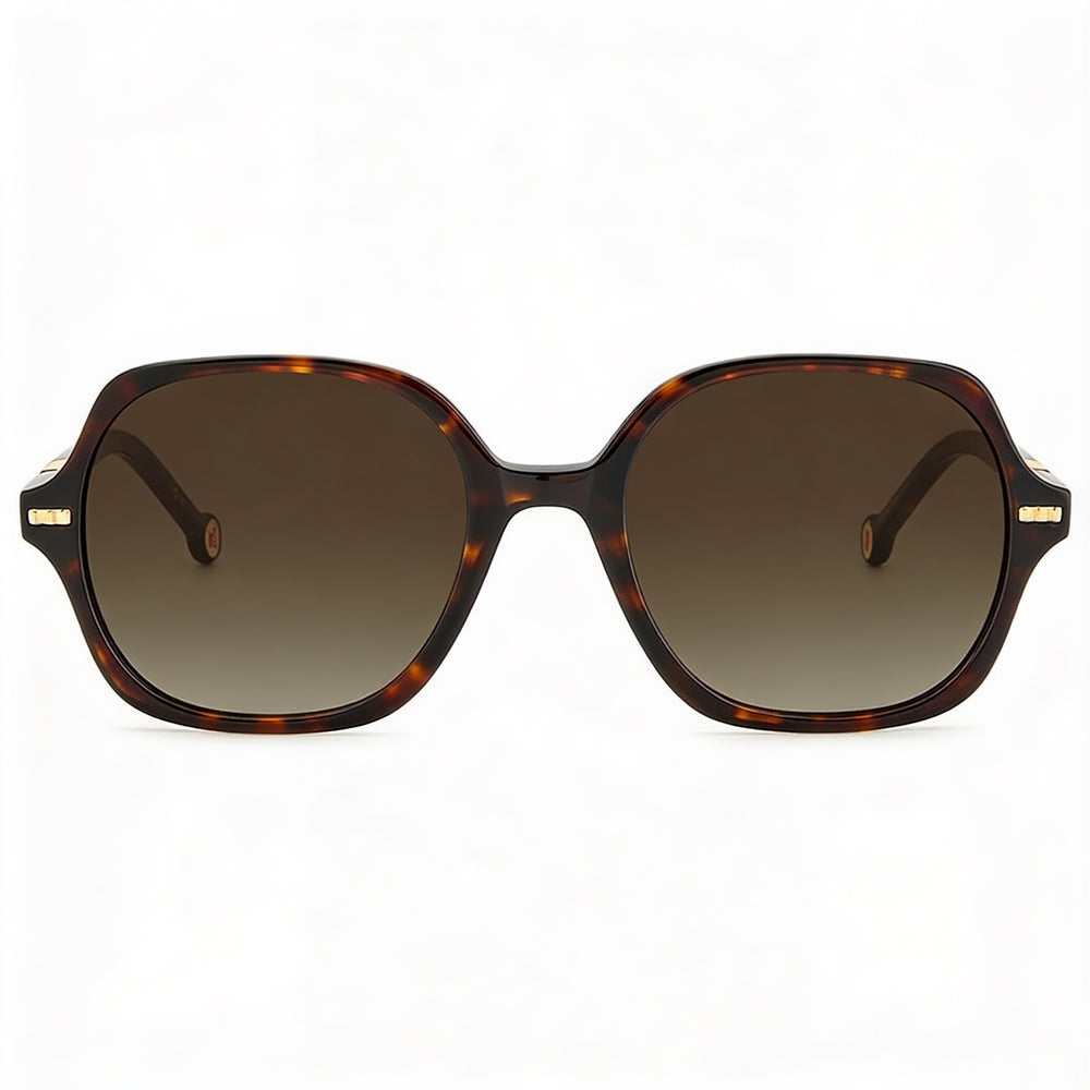 Carolina Herrera Classic Women's Havana Red Acetate Square Frame Non-Polarized Sunglasses with 55mm Lens Width