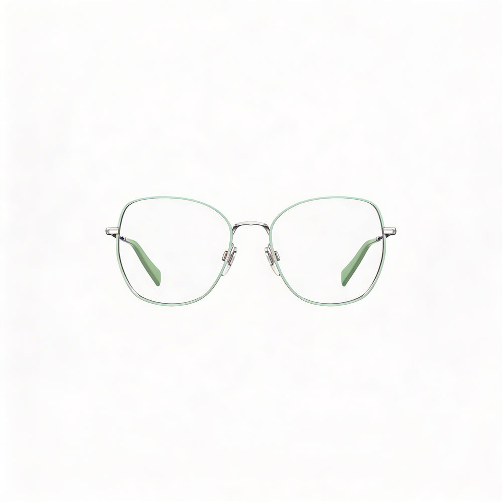 Anteojos graduados Levi's NOT para mujer con marco de metal verde y lentes de 52 mm