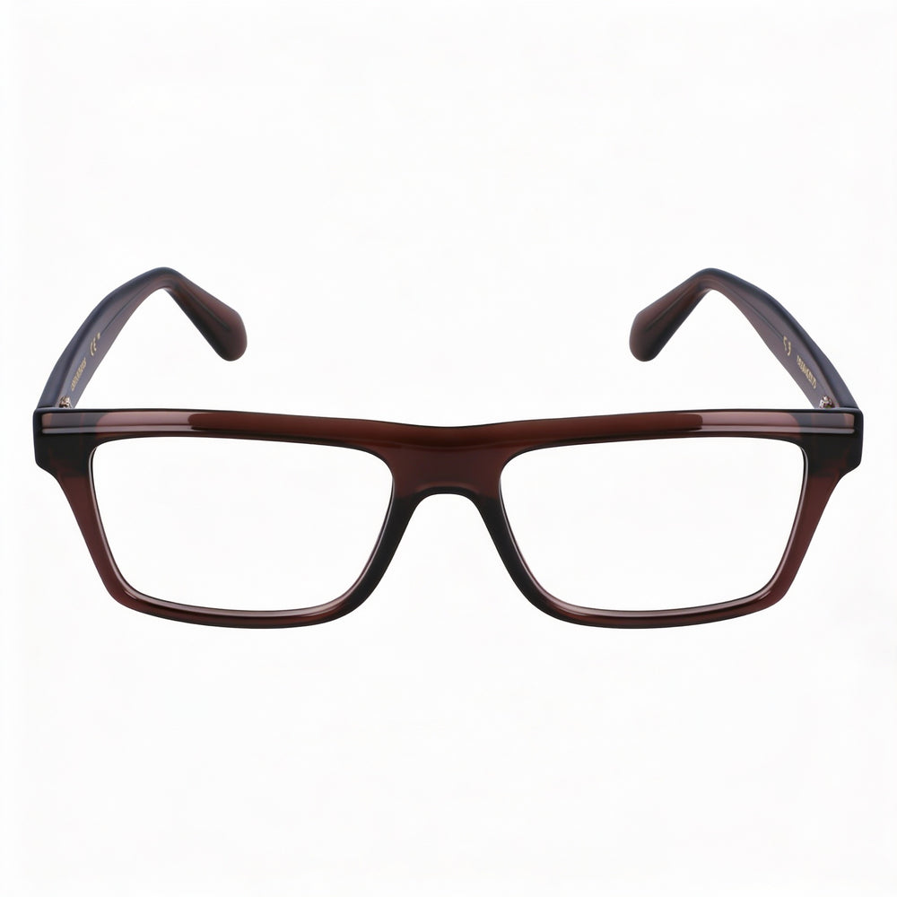 Gafas Ferragamo SF2988 para hombre, montura metálica marrón transparente con lentes de policarbonato polarizado, 54-17-145 mm