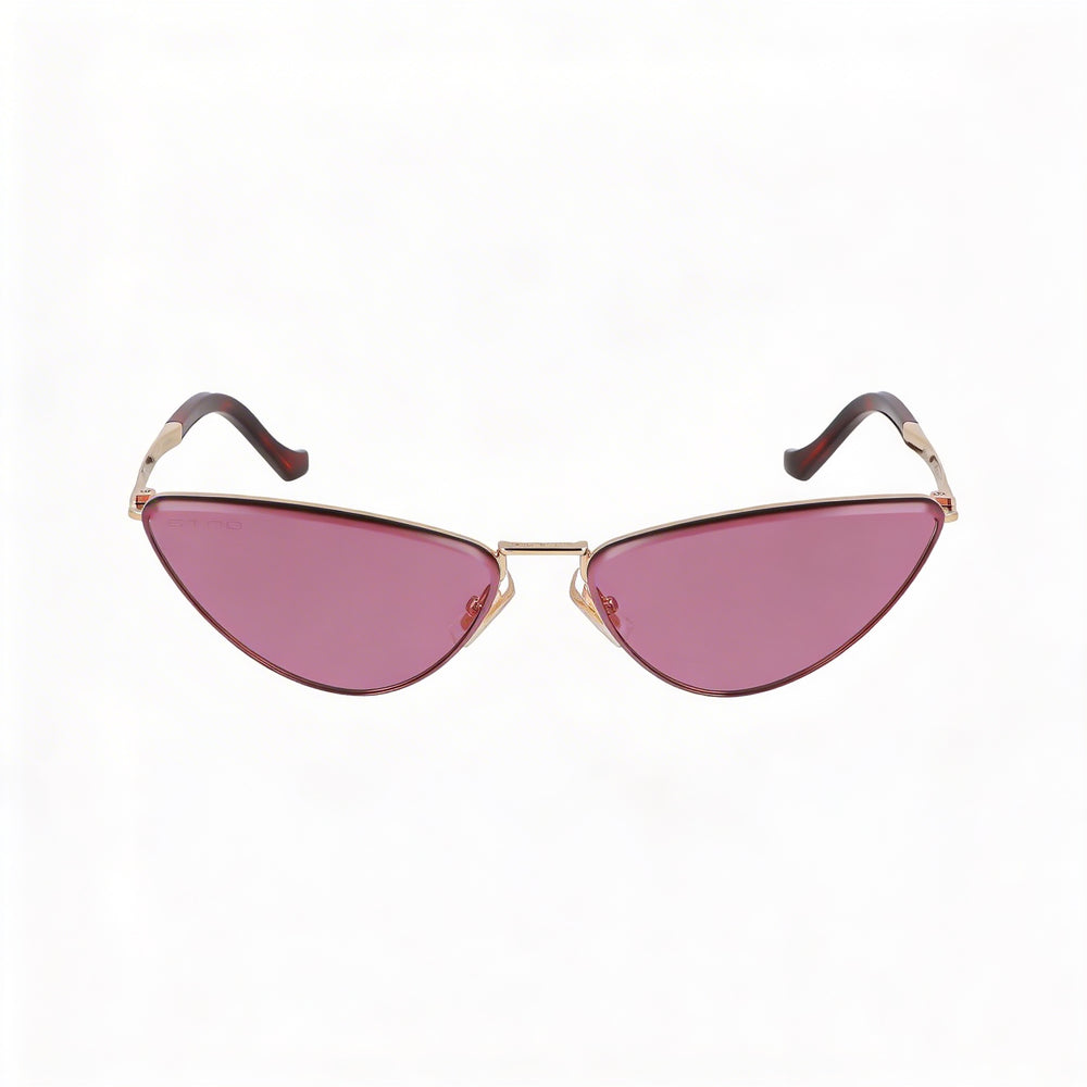 Etro Casual Women's Rose Gold Stainless Steel Frame Sunglasses with Red Lenses (64-15-145)