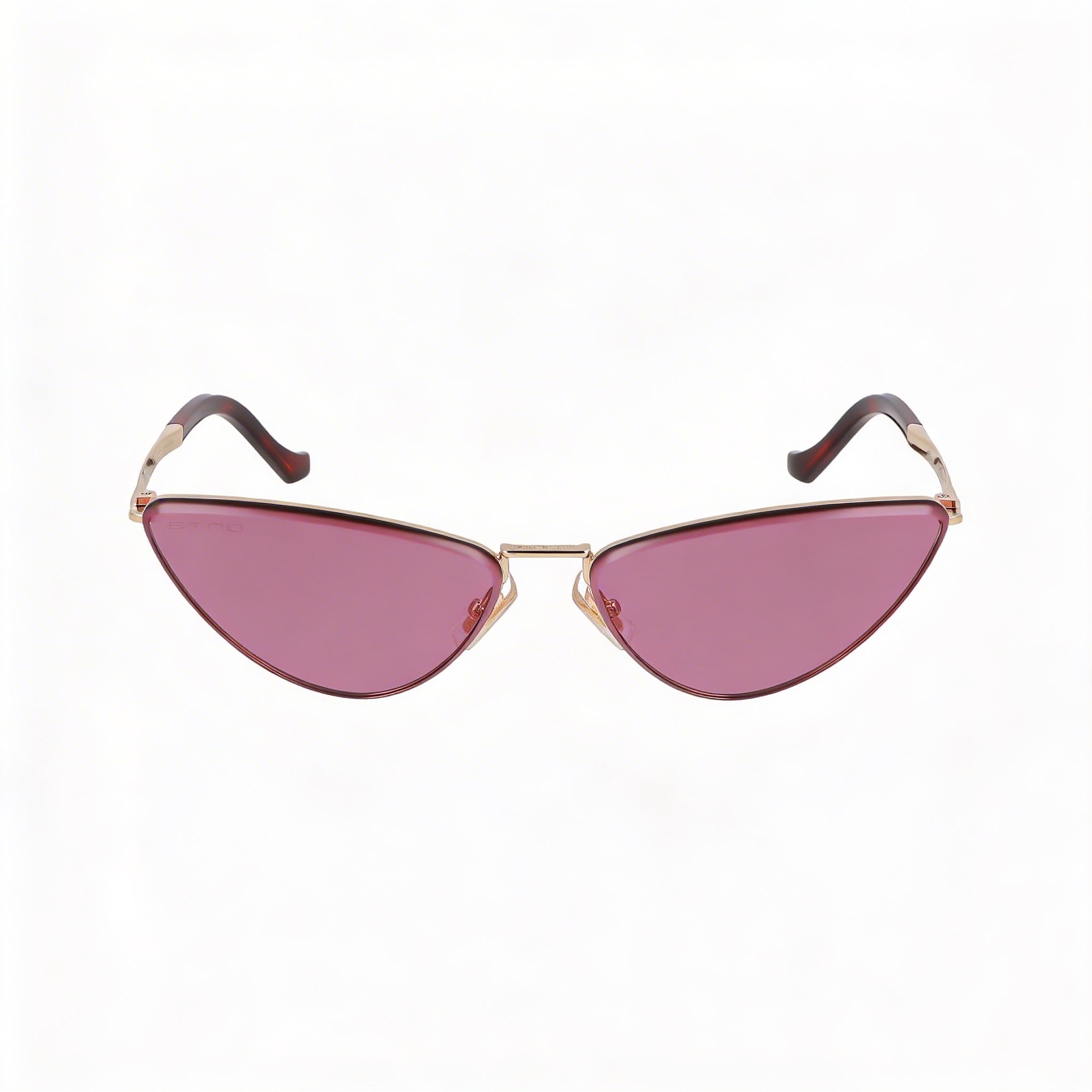 Gafas de sol casual Etro para mujer con montura de acero inoxidable en oro rosa y lentes rojas (64-15-145), Photo 2