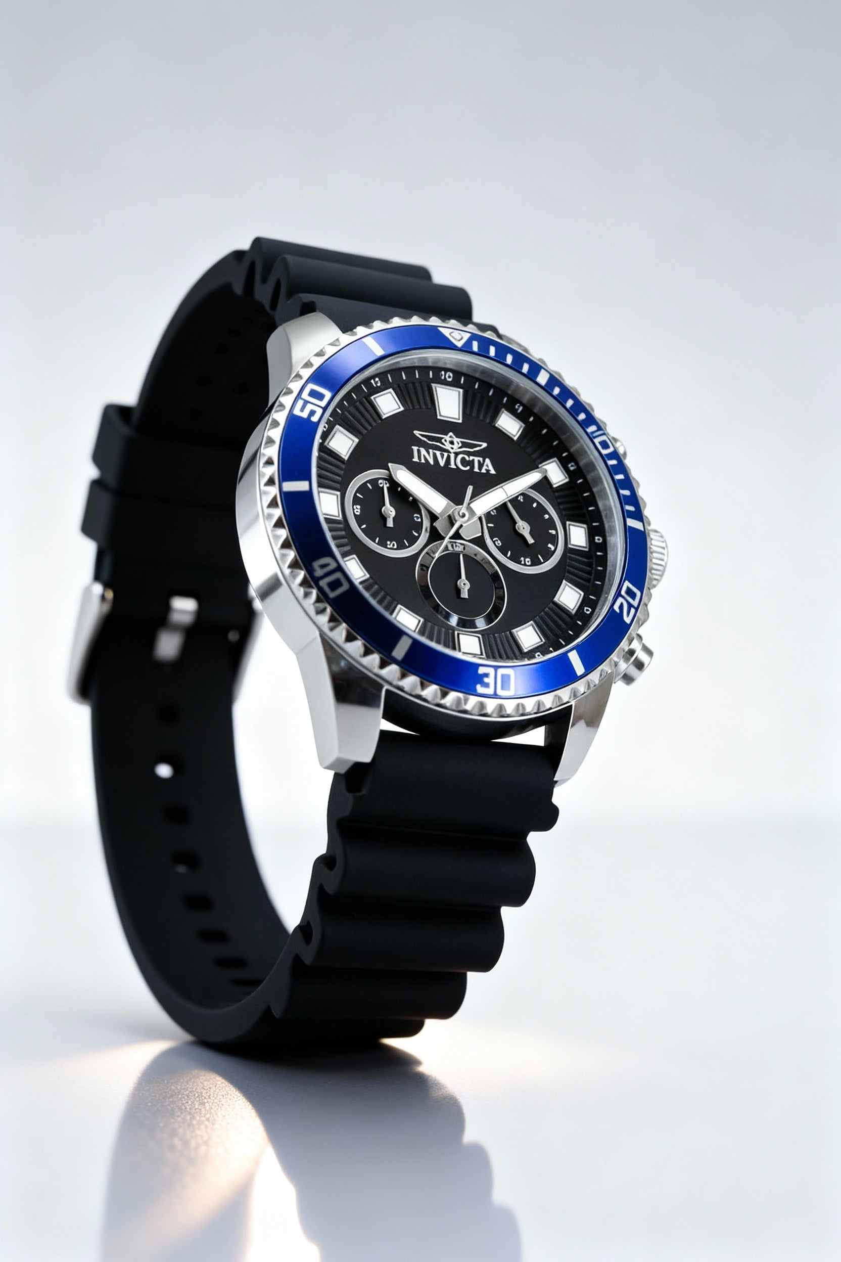 Invicta Pro Diver IN-46118-AMZUK Men's Stainless Steel Black Chronograph Watch 45mm