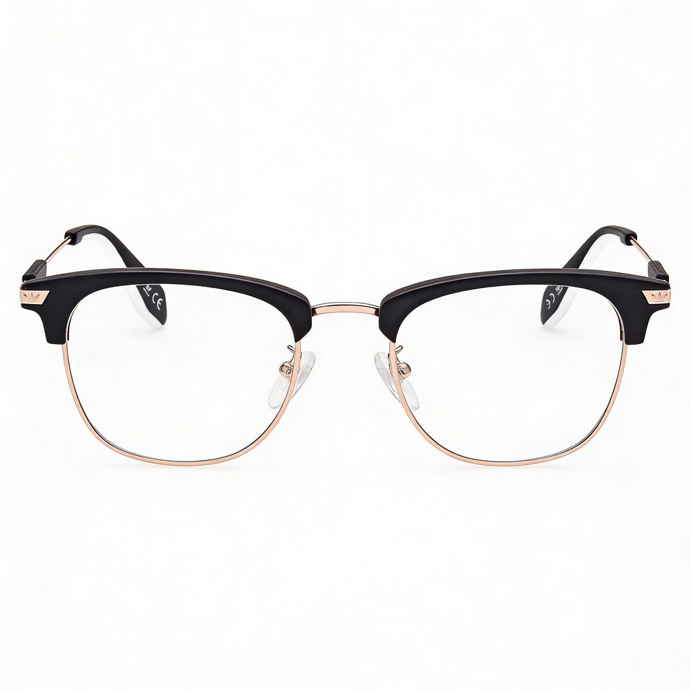 Monturas ópticas Adidas Originals Casual para hombre, de metal negro, con lentes graduadas (ancho de lente de 49 mm)
