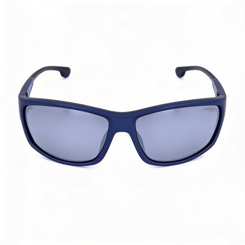 Gafas de sol Carrera Casual para hombre, montura de poliamida metalizada azul, protección UV, no polarizadas, 68 mm