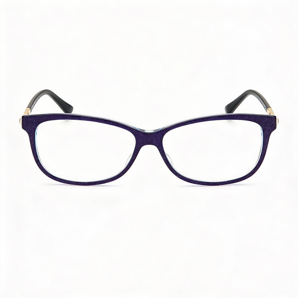 Gafas de sol Jimmy Choo Modern JC273 para mujer con montura de acetato azul con purpurina y lentes de policarbonato, 53 mm de ancho de lente