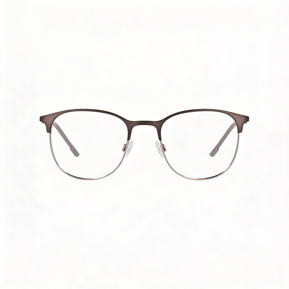 Flexon E1142 Gafas metálicas para hombre sin aros, color gris plomo mate, 51 mm