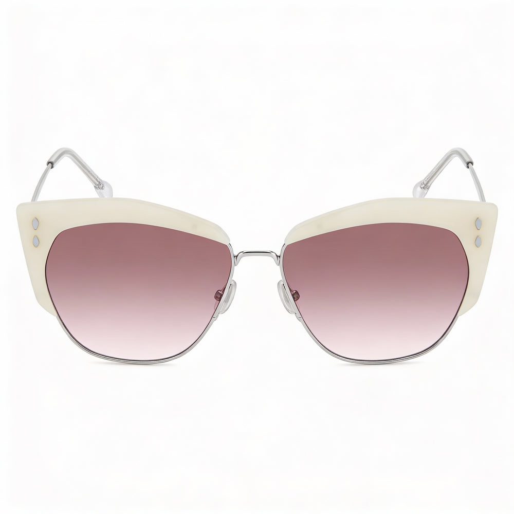Isabel Marant Casual Women's Mother of Pearl White Metal Frame Sunglasses with Pink Doubleshade Lenses 58mm
