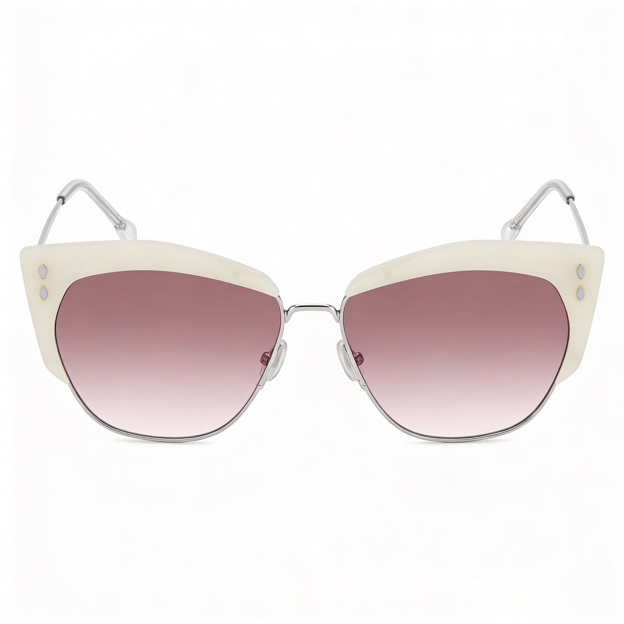Isabel Marant Casual Women's Mother of Pearl White Metal Frame Sunglasses with Pink Doubleshade Lenses 58mm, Photo 2